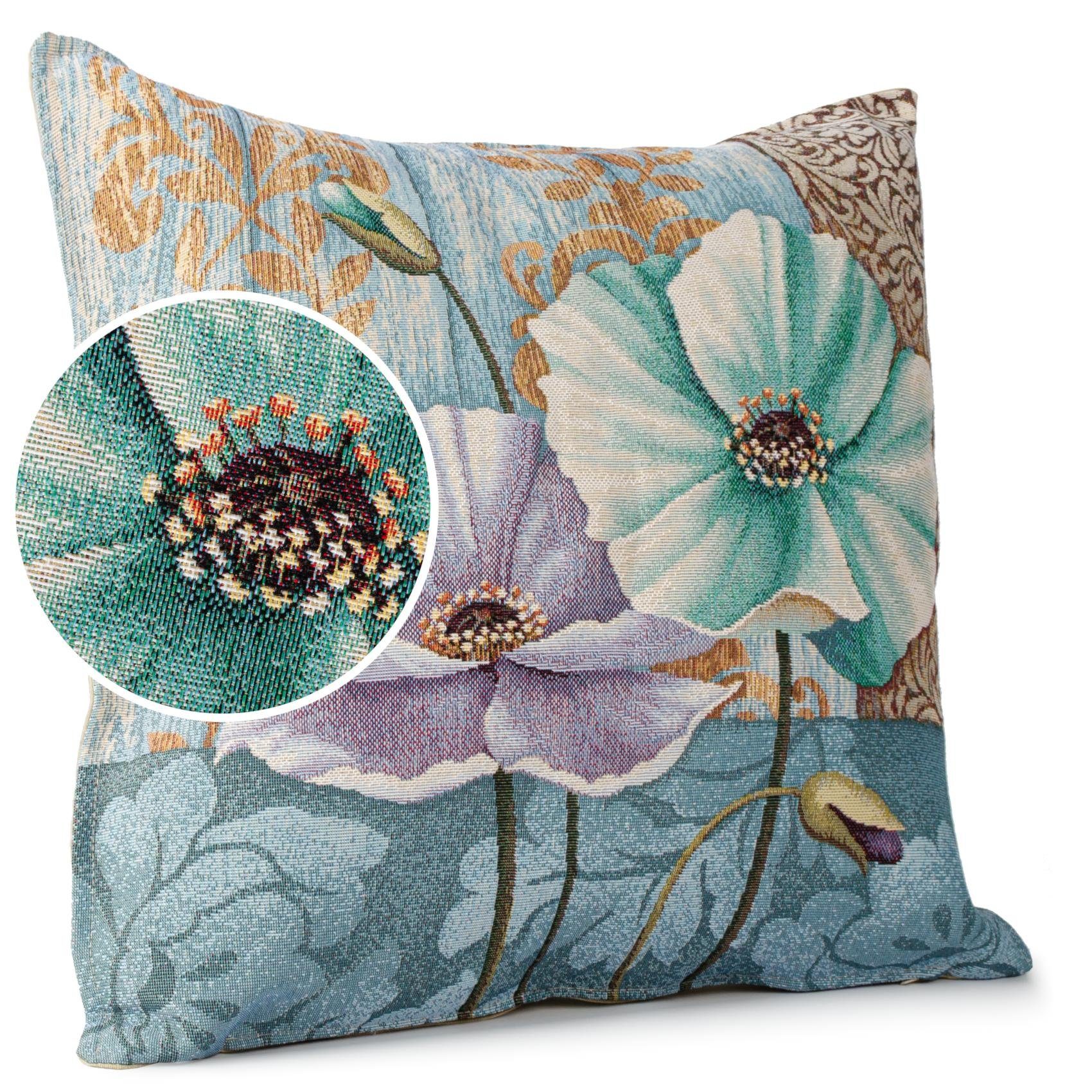 ANRO Dekokissen Jacquard Gobelin Kissenbezug 45x45 cm waschbar Klassik Deko günstig online kaufen