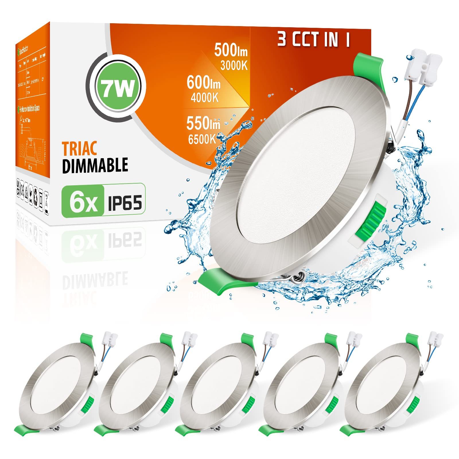 ALUSSO LED Einbaustrahler 6er-Set, 68mm 7W günstig online kaufen