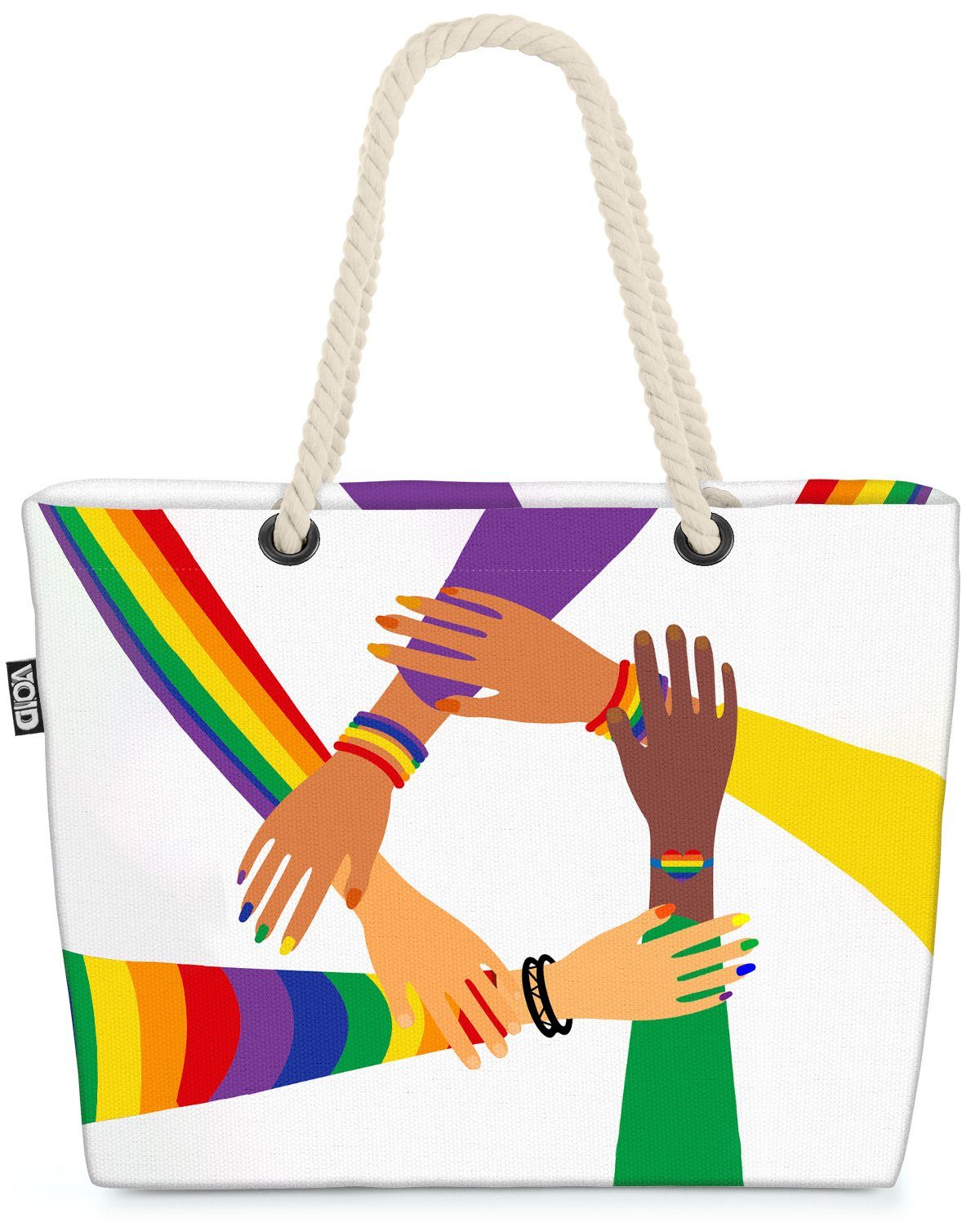 VOID Strandtasche Gay Zusammenhalt (1-tlg), Hände pride Armband Gruppe Pride LGBTQ Hands Freunde