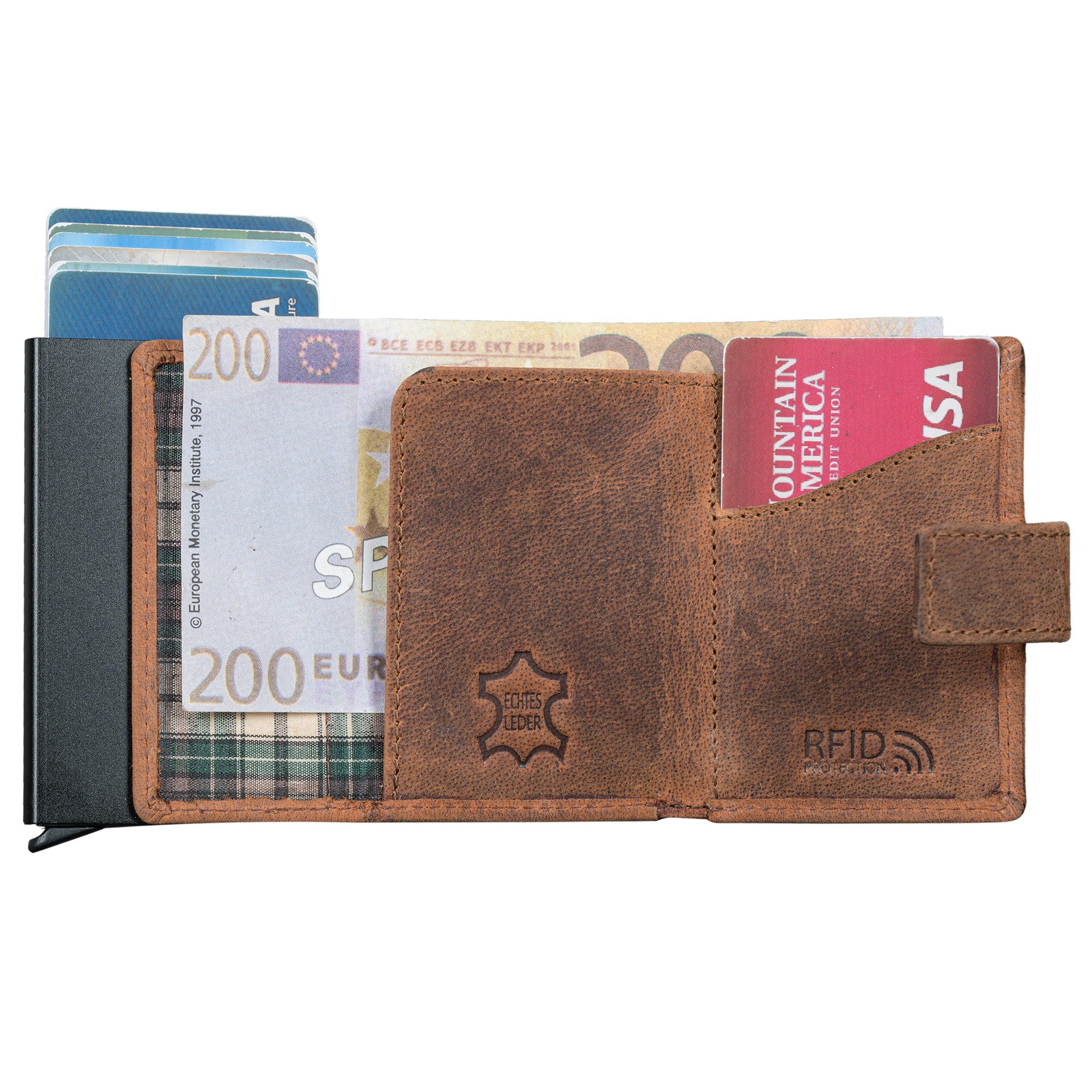 Benthill Geldbörse Herren Echt Leder RFID Slim Klein Smart Wallet Kartenetu günstig online kaufen