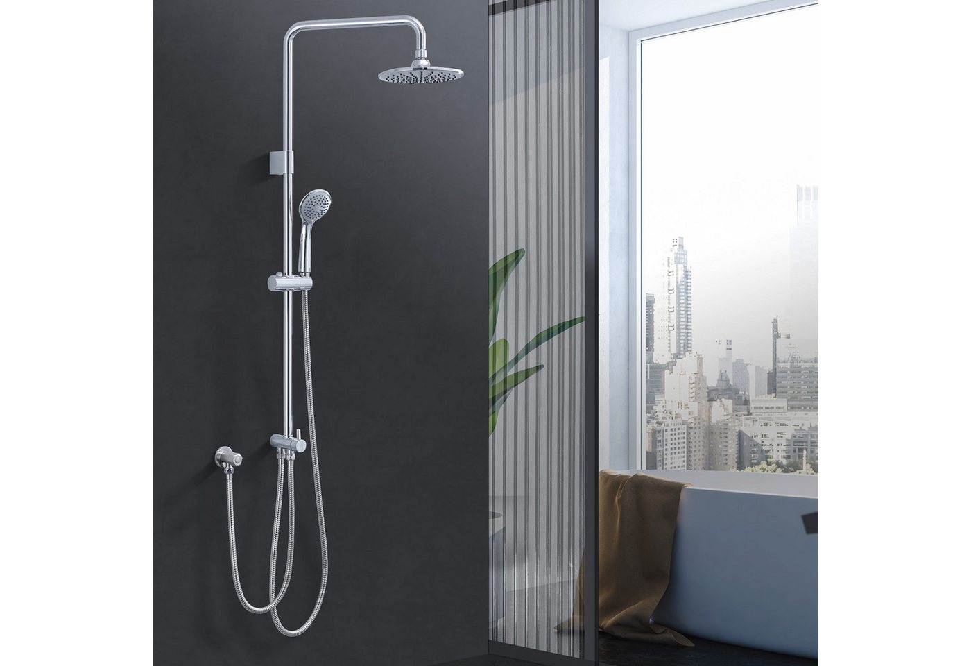 Thumbnail - HOMELODY Duschsystem Abnehmbares Duschsystem mit Wasserfall Badzubehör Duschzubehör