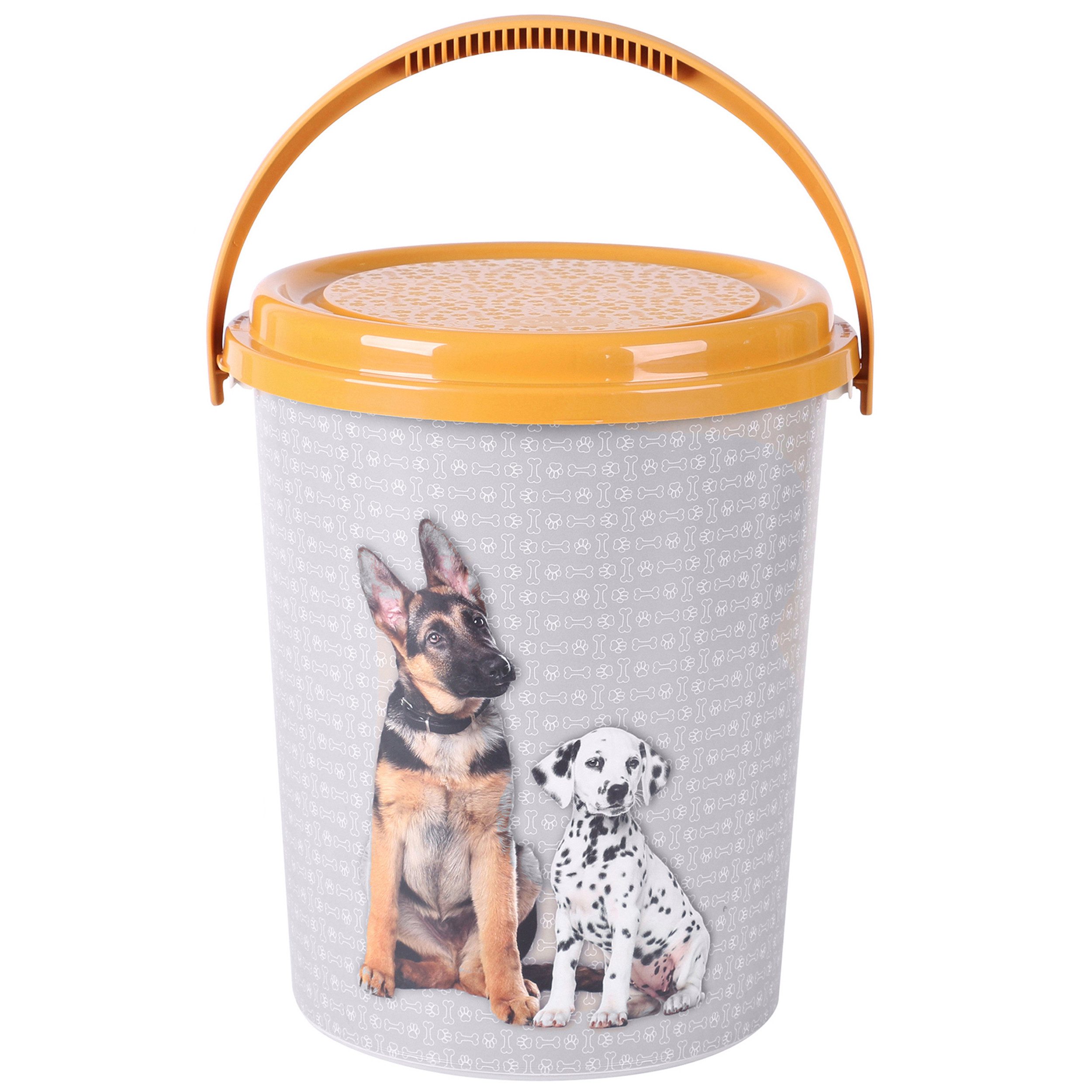 Futterbehälter Tierfutter Eimer für Hunde Katzen Tierfutterbox Tierfutteraufbewahrung