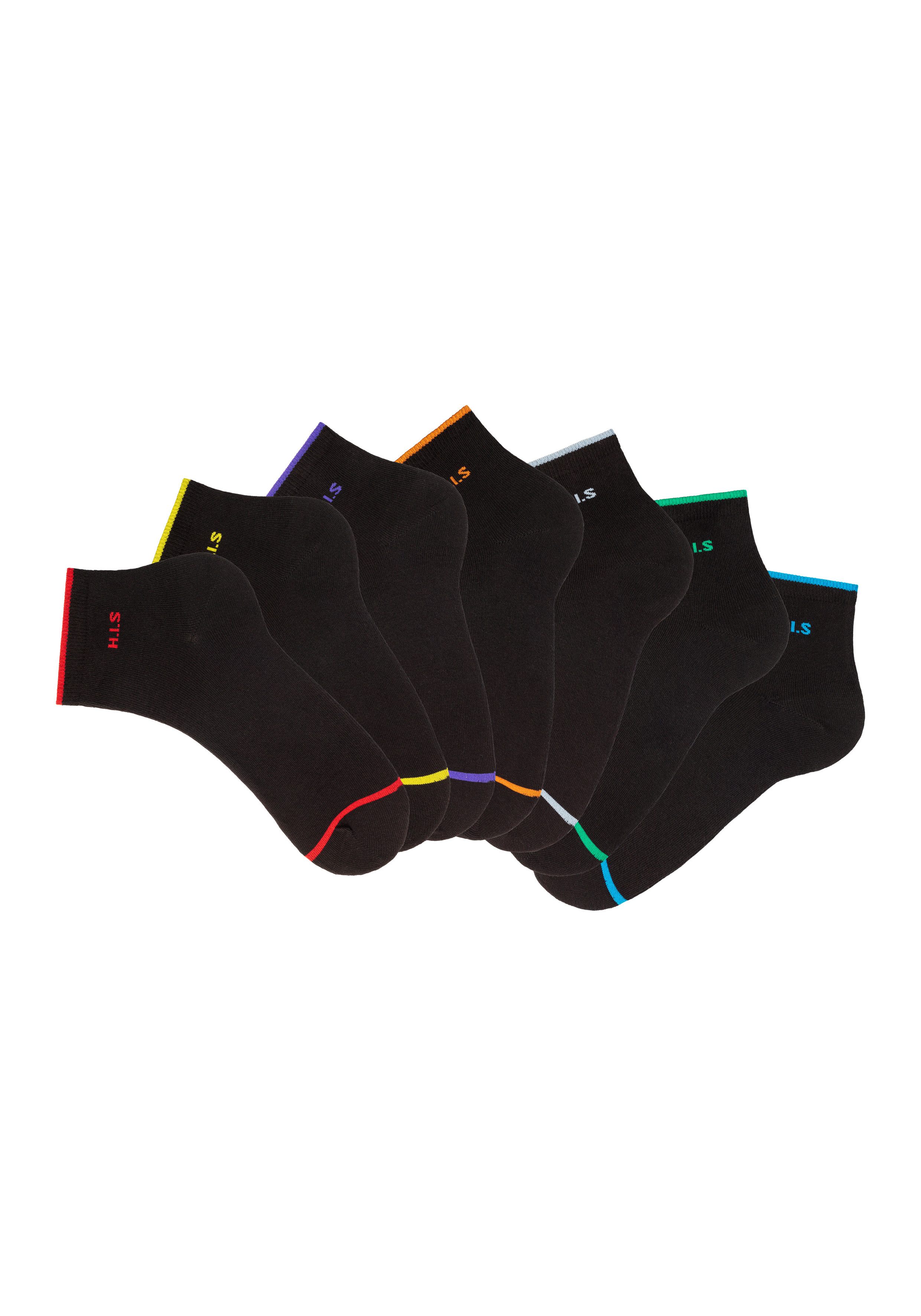 H.I.S Kurzsocken (Packung, 7-Paar) mit farbigen Bündchen günstig online kaufen