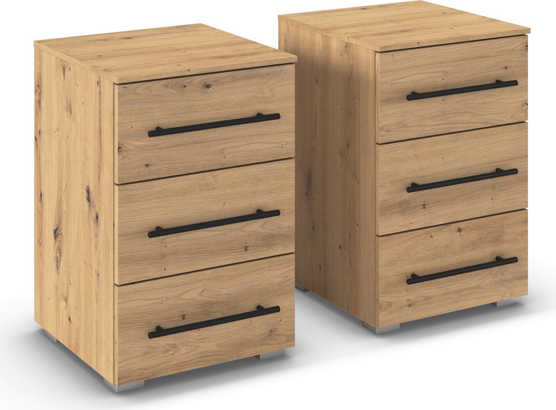 rauch Nachtkommode Nachttisch Nachtkonsole AVOLA in Dekorfront (Set, 2 St., Breite 40 cm inkl. Soft-Close-Funktion), mit 3 geräumigen Schubladen für viel Stauraum MADE IN GERMANY