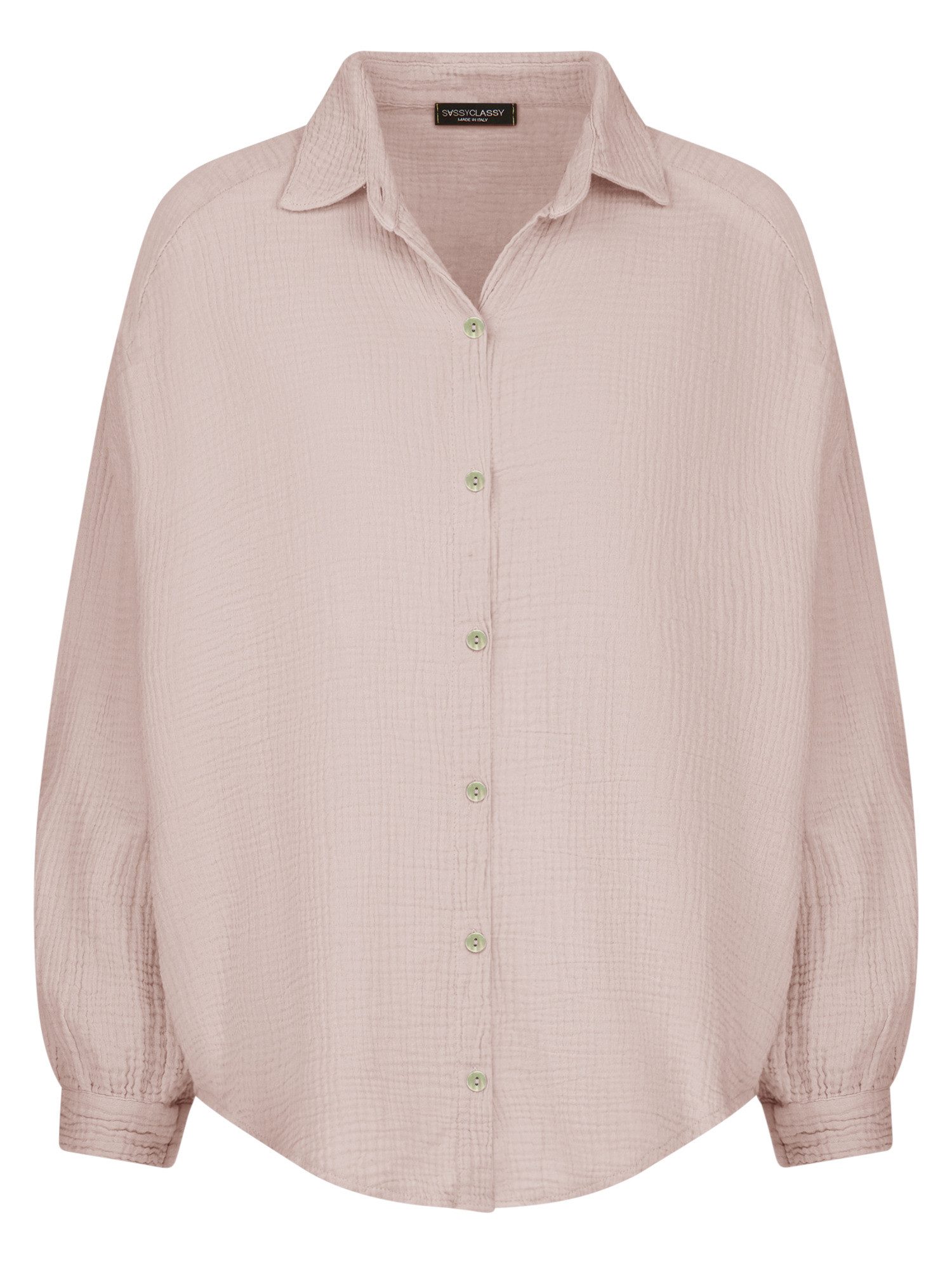 SASSYCLASSY Longbluse Oversize Musselin Bluse Damen günstig online kaufen