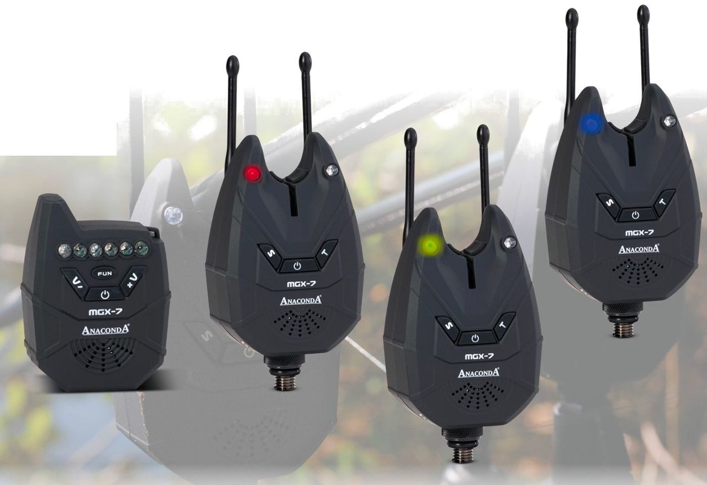 elektronischer Bissanzeiger ANACONDA Nighthawk MGX-7 Set 3+1 Multicolor - Bissanzeiger Set