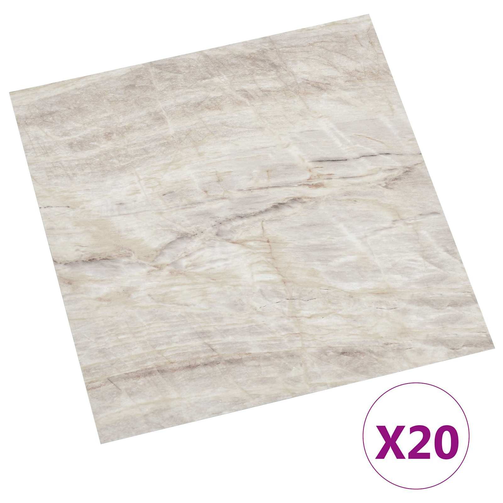 vidaXL Teppichboden Selbstklebende Bodenplanken Beige 30,5 x 30,5 cm 20 Stk. PVC, Quadratisch, Höhe: 0.15 mm