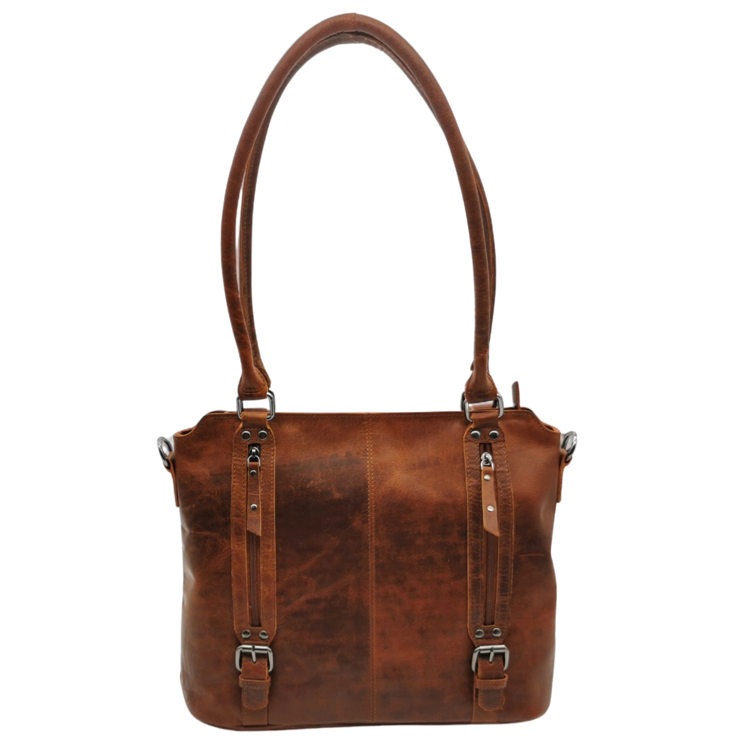 Ella Eisvogel Henkeltasche Echtledertasche aus geöltem Büffelleder, langlebig & robust