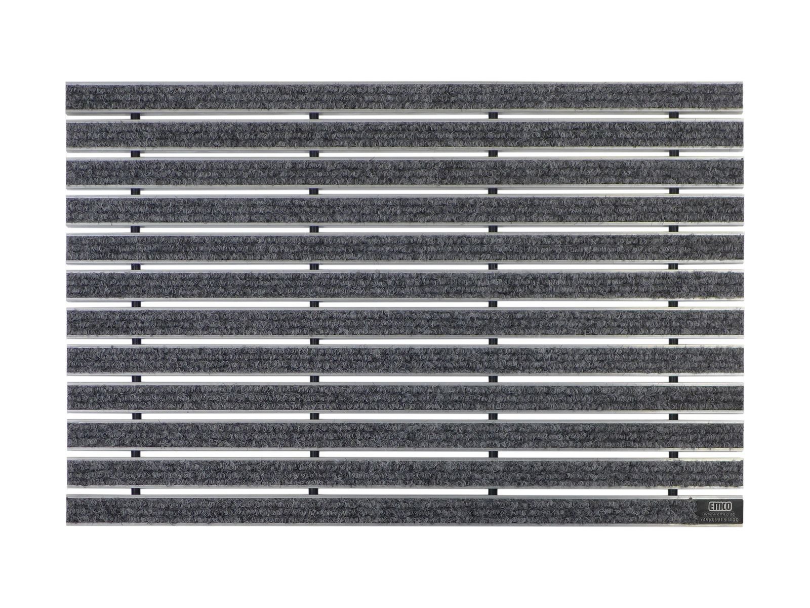 Emco Fußmatte Eingangsmatte DIPLOMAT, Rips Hellgrau, rechteckig, Höhe: 22 mm, Größe: 600x400 mm, für Innen- und überdachten Außenbereich