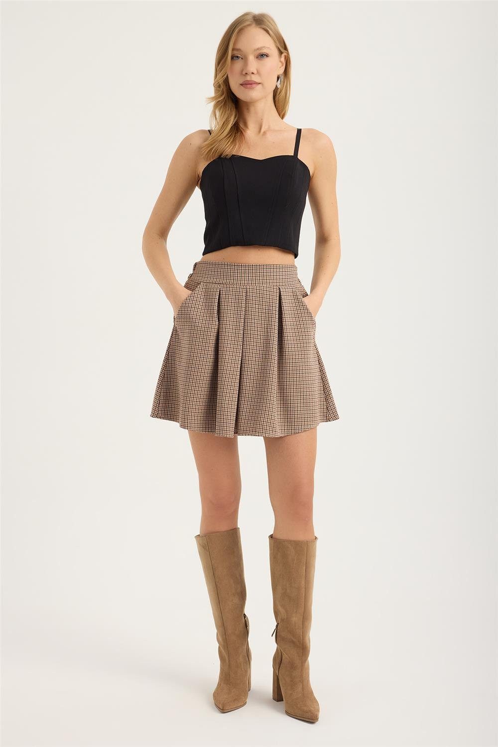 HomeStore Midirock Gestreifter Taschen Minirock