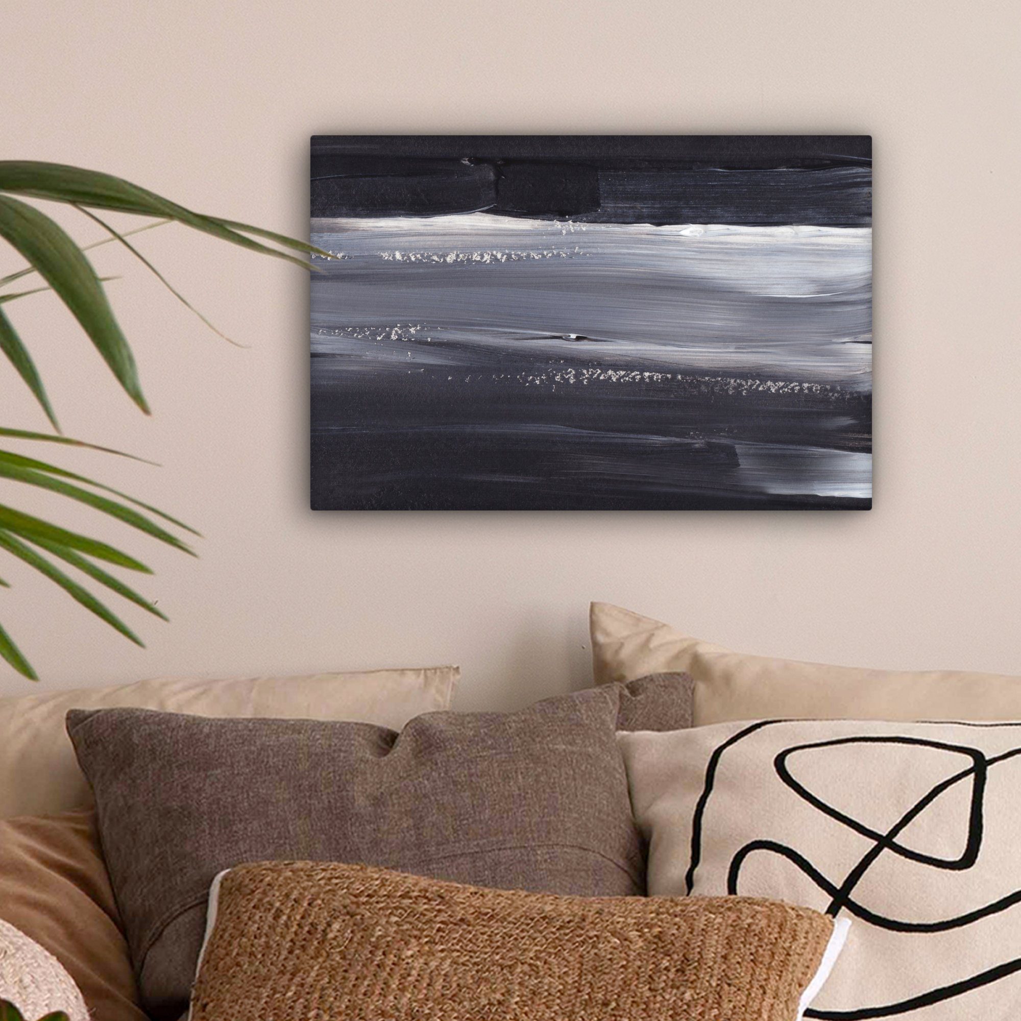 OneMillionCanvasses® Leinwandbild Farbe - Abstrakt - Schwarz, Fotodruck (1 günstig online kaufen
