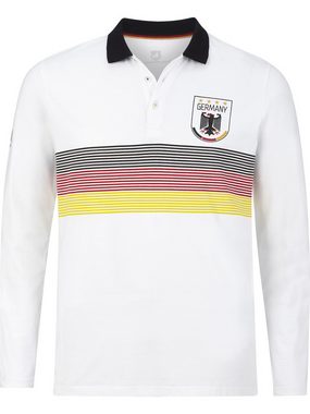 Jan Vanderstorm Langarm-Poloshirt GARRI "Germany"-Schriftzug am Rücken