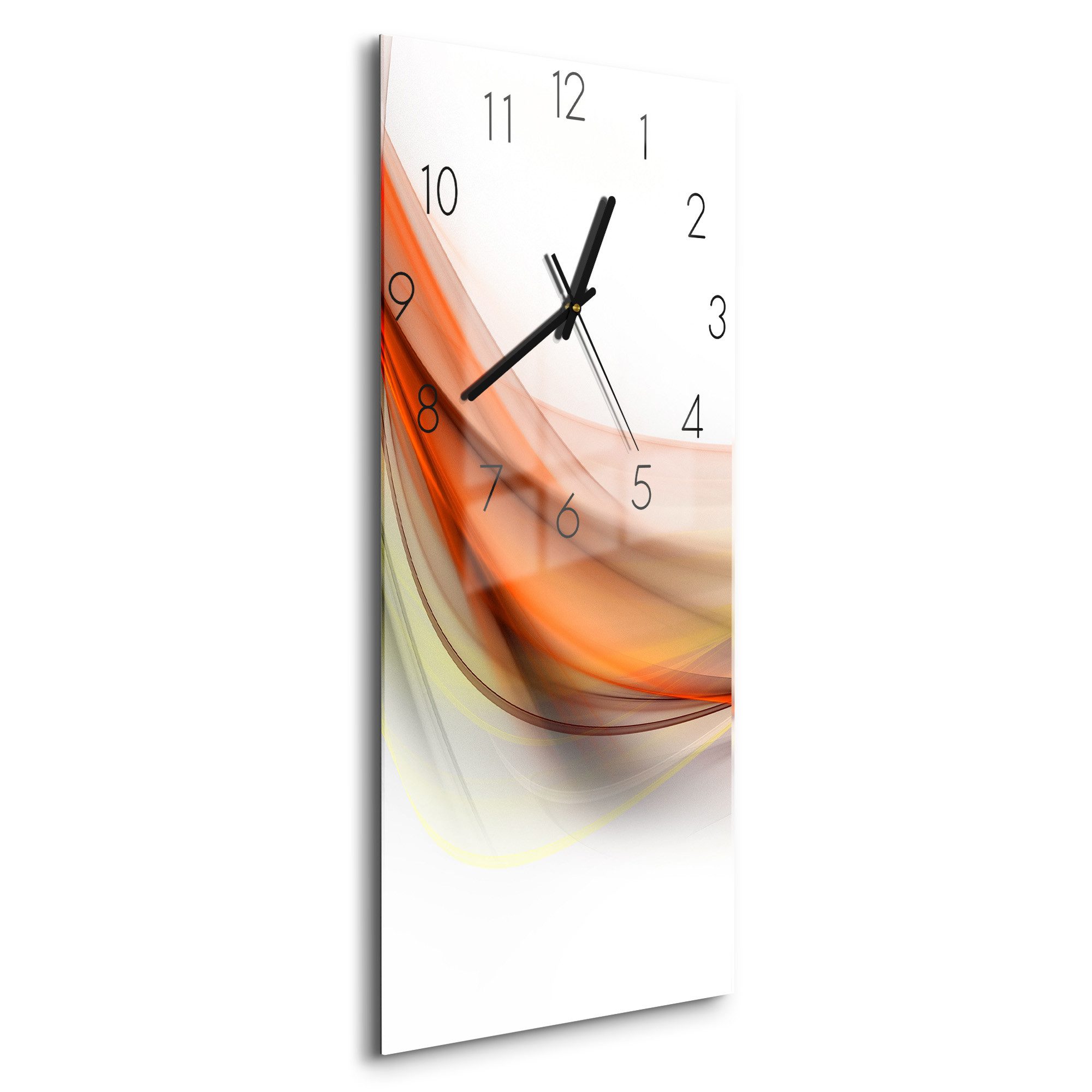 DEQORI Wanduhr 'Buntes Farbenspiel' (Glas Glasuhr modern Wand Uhr Design Küchenuhr)