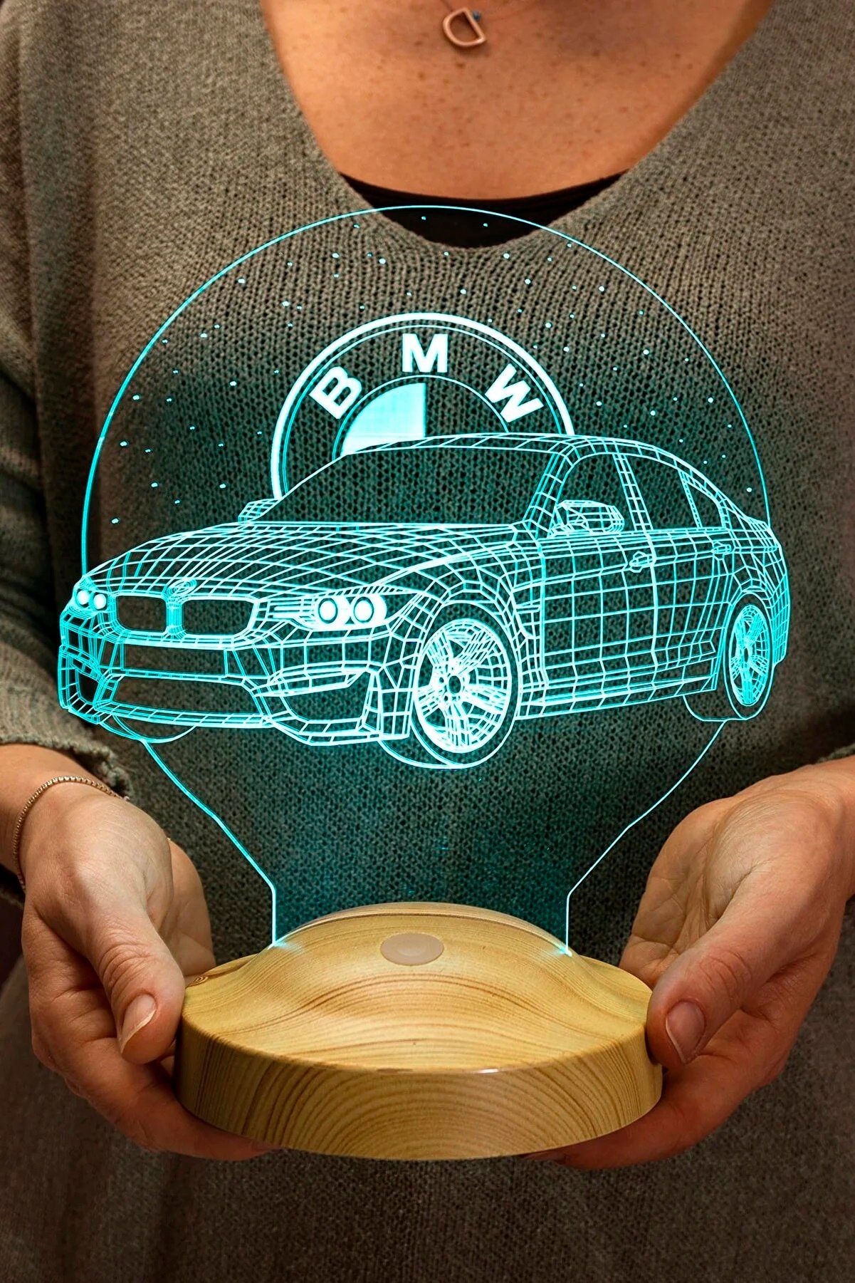 Geschenkelampe Gravur Nachttischlampe Jungen Leuchte für Farben mit Automobil fest integriert, Geburtstag, 3D Nachtlicht Geschenk Geschenkidee 7 LED für Fans,