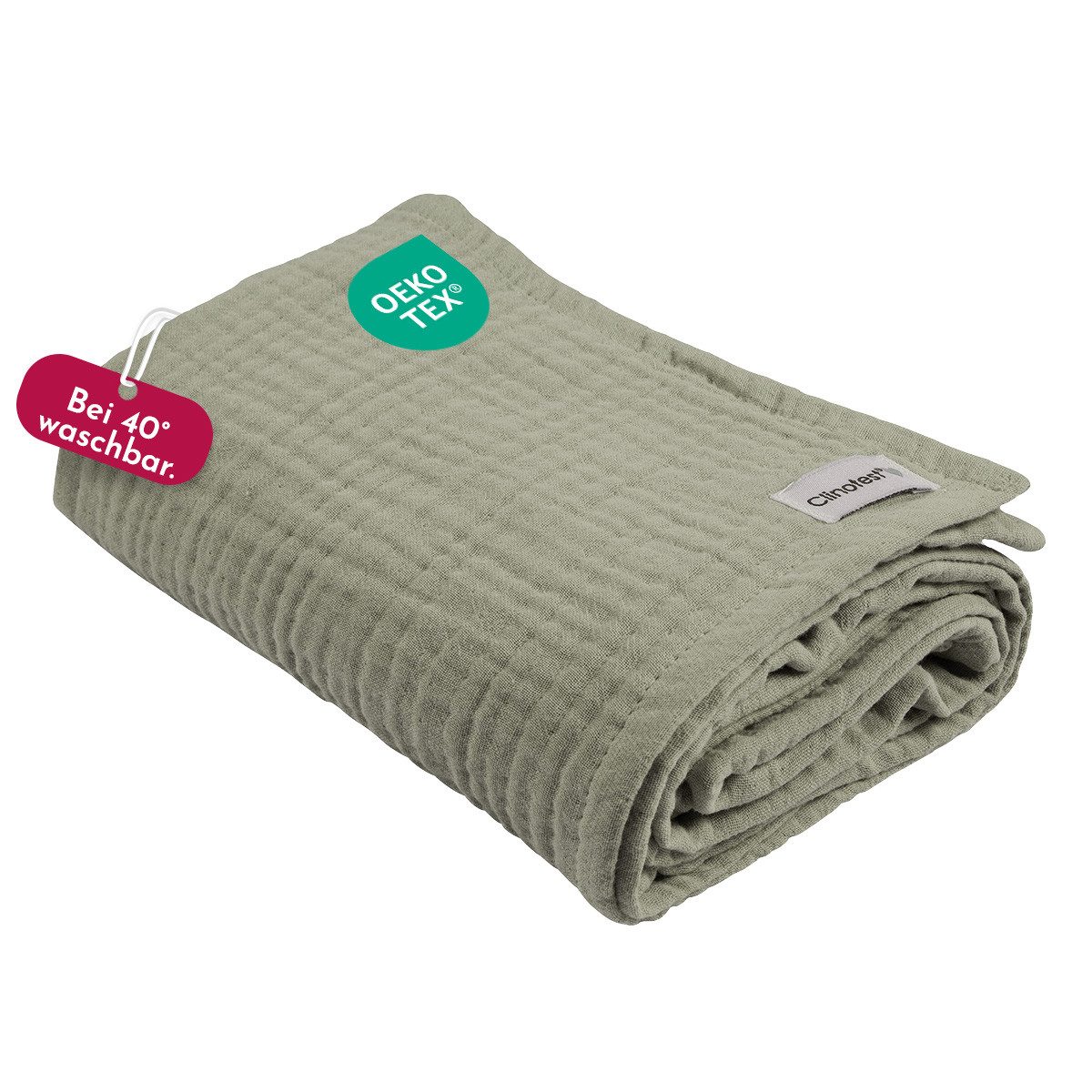 Babydecke Musselintuch für Babys 80x80cm, 100% Musselin-Baumwolle, Clinotest, waschbare Mulltücher ohne Einlaufen - saugstarke Baby Spucktücher