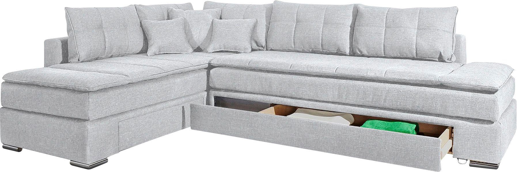 INOSIGN Ecksofa "Night & Day L-Form, B: 304 cm", mit Bettfunktion, Bettkast günstig online kaufen