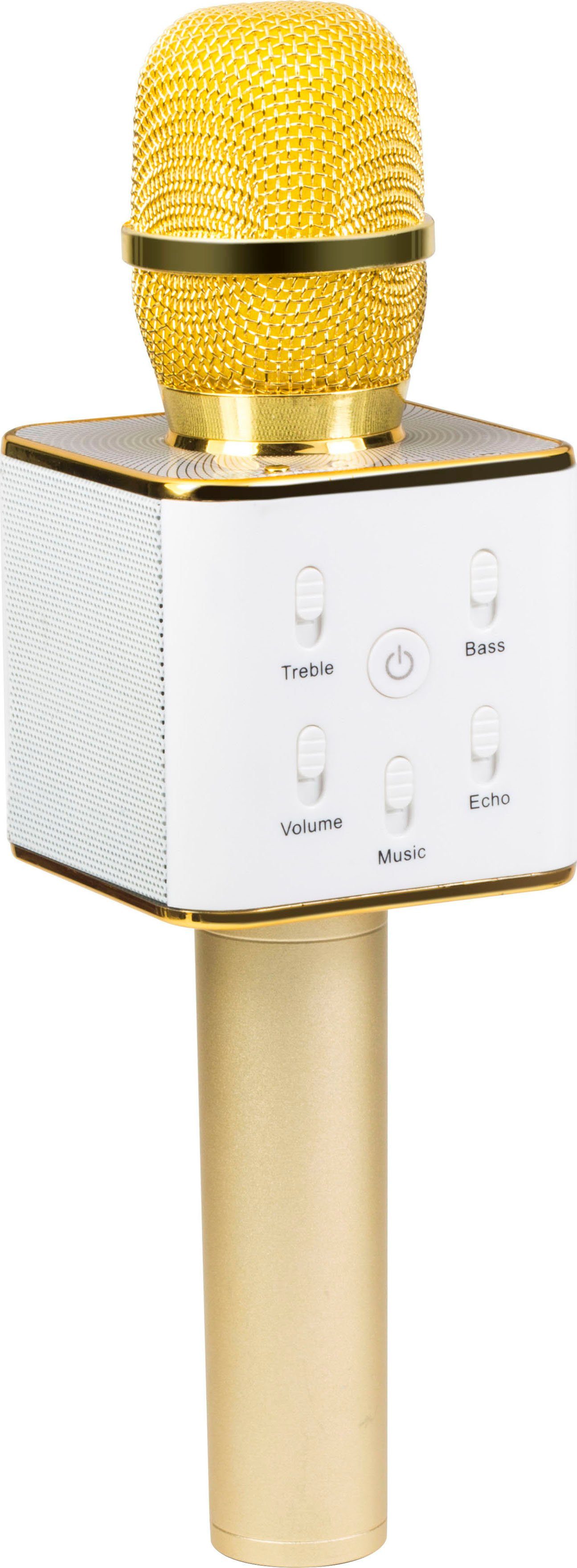 Technaxx Mikrofon BT-X31, 2-in-1 Karaoke Mikrofon mit zwei integrierten 3W  Lautsprechern