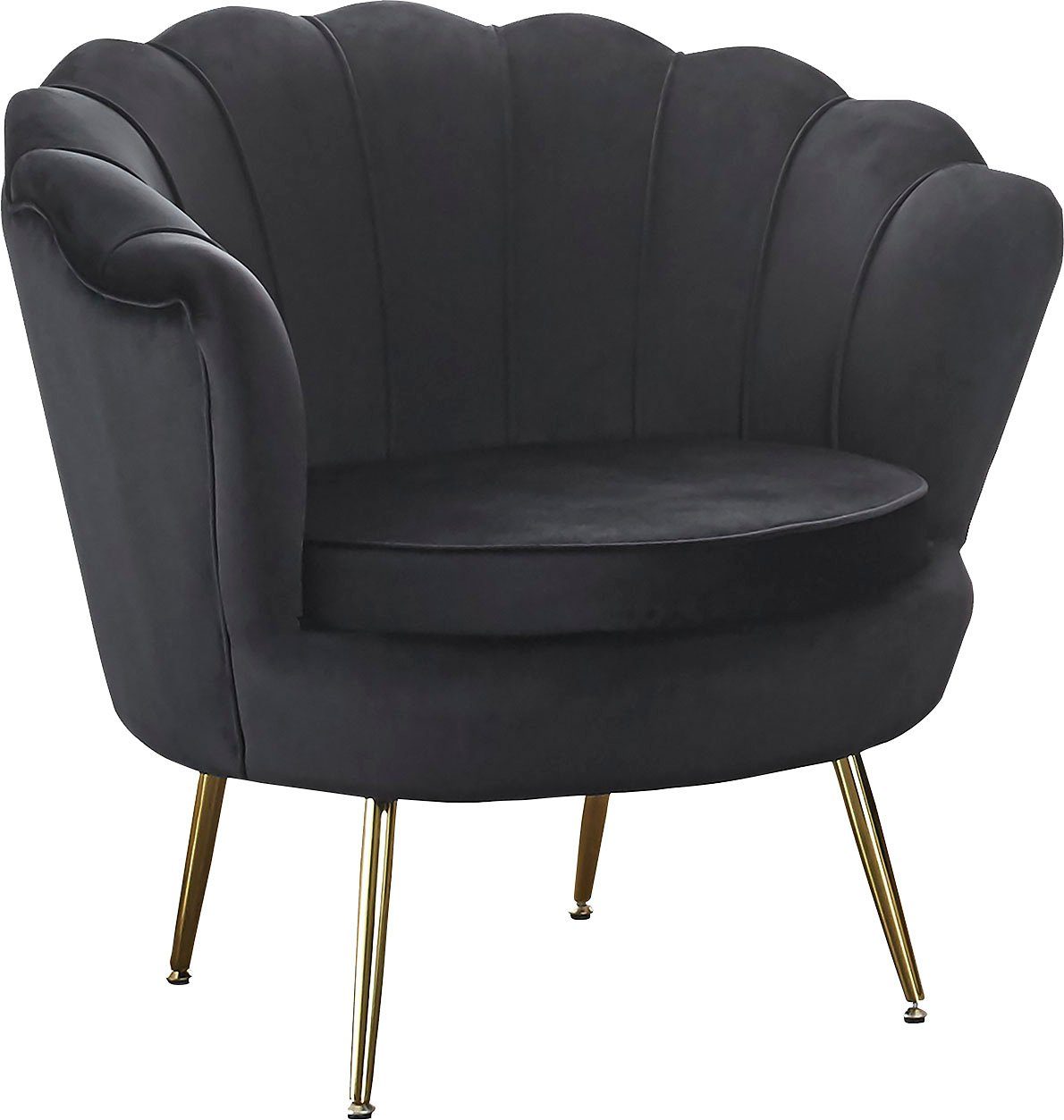 Clam, extravagantes Loungesessel Schwarz SalesFever Muscheldesign