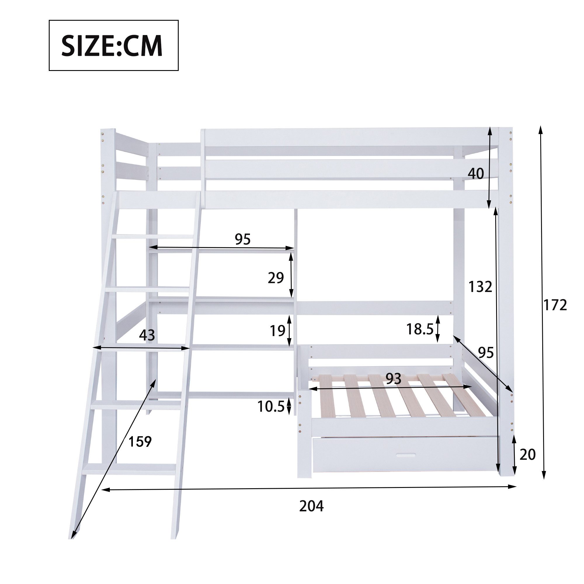 TavilaEcon Etagenbett Hochbett Kinderbett mit Regalen und Sofa, 90x200 cm, günstig online kaufen