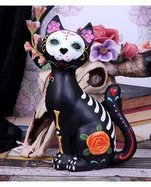 Horror-Shop Dekofigur Sitzende Day of the Dead Katze als Deko Figur