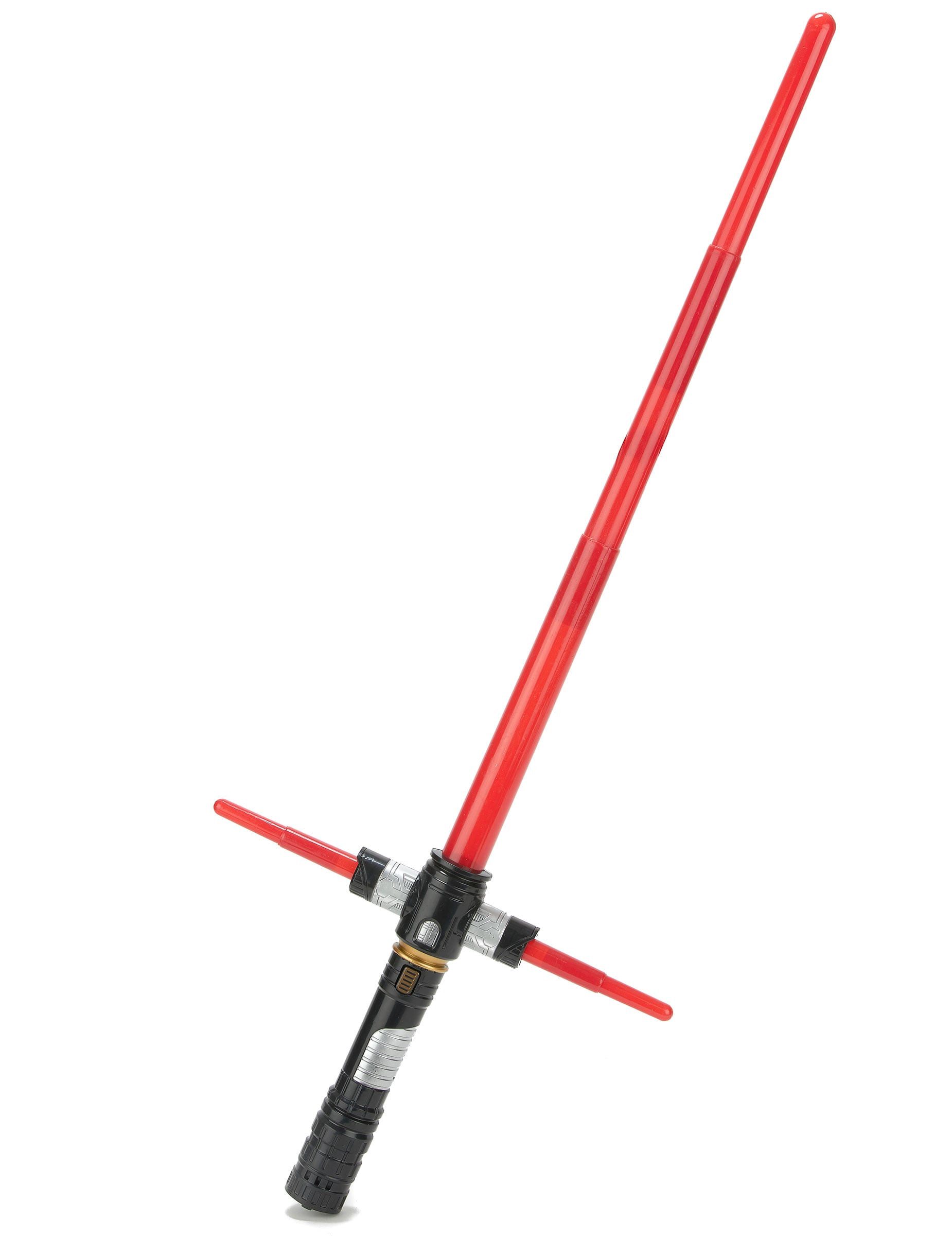 Kostüm Leuchtendes Kreuz-Laserschwert mit Soundeffekten rot-schwarz-grau 81cm