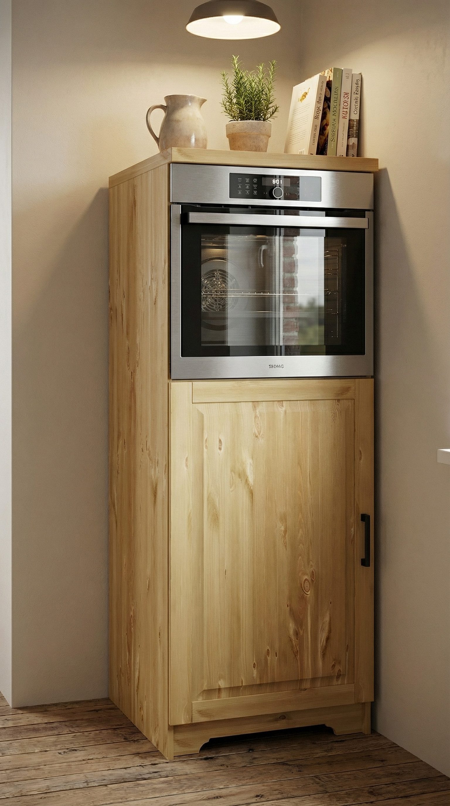 Home affaire Backofen/Kühlumbauschrank Meliss aus massiver Kiefer, Breite 60 cm, Soft-Close-Funktion