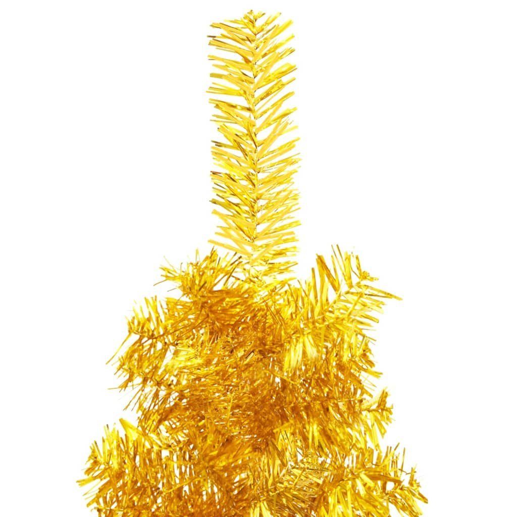 Halb-Weihnachtsbaum Schlank Künstlicher cm Weihnachtsbaum Künstlicher Ständer Gold mit 150 furnicato