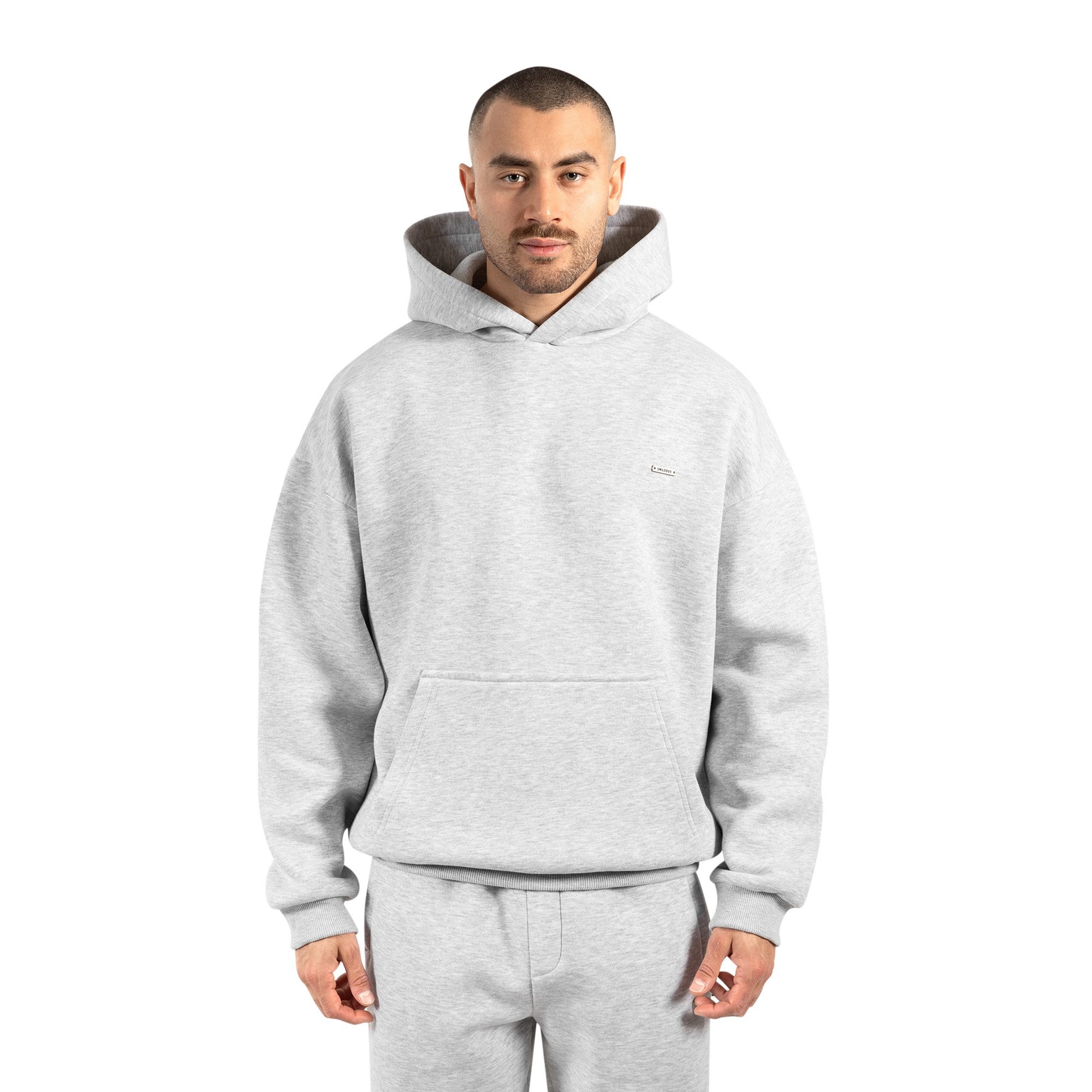 Smilodox Hoodie Dawson, Hochwertiger Kapuzenpullover im Oversize Fit, Sweatshirt Sweater Lässig Kängerutasche Metallabel hoher Baumwollanteil