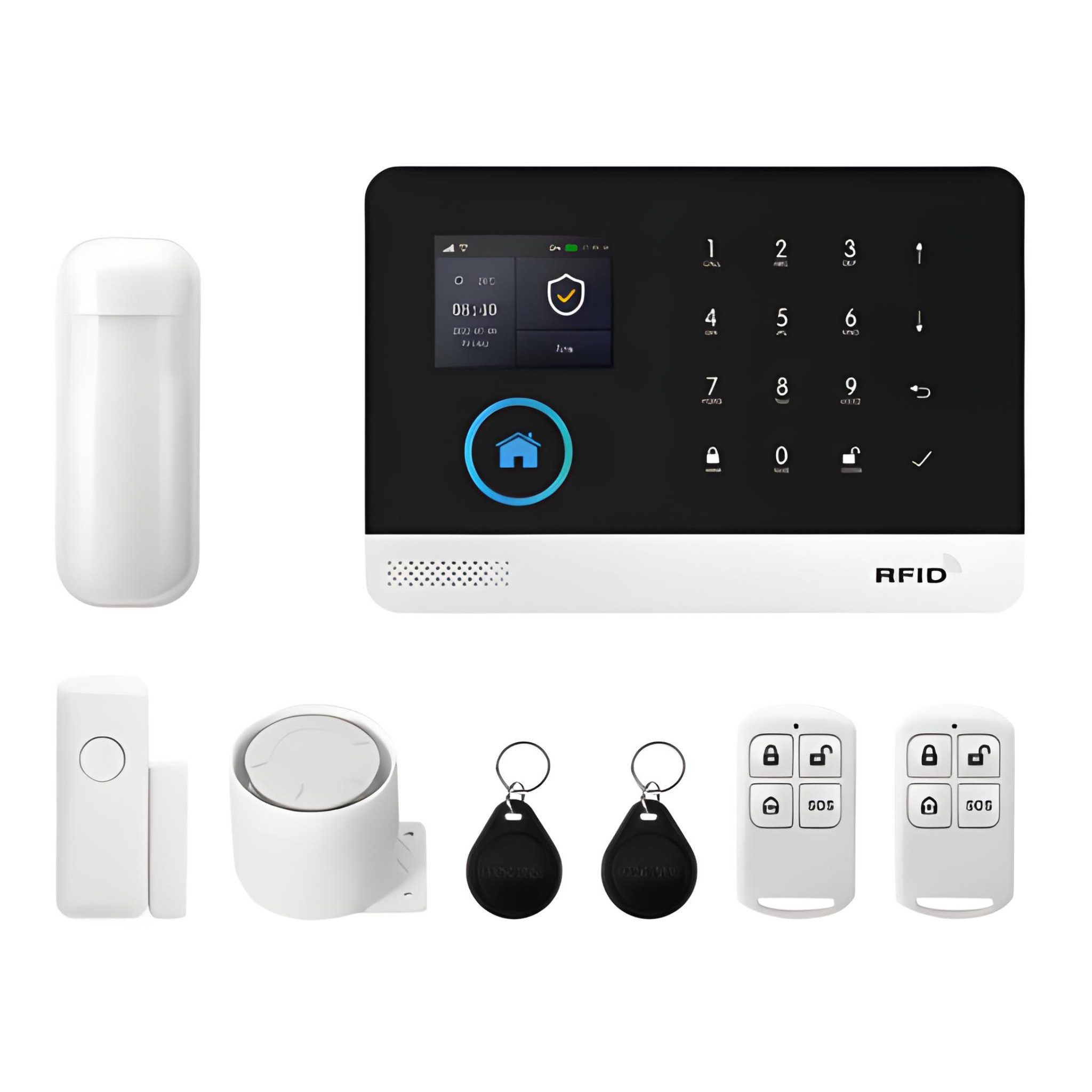 HS.SUPPLY WLAN Haus Alarmanlage Set Smart Home mit App Türsensor Sirene Alarmanlage (WLAN, App-Steuerung, Echtzeit-Benachrichtigung, 24/7 Schutz)