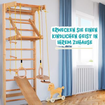 Physionics Sprossenwand Kletterwand mit Klimmzugstange Turnwand Klettergerüst, (1-St)