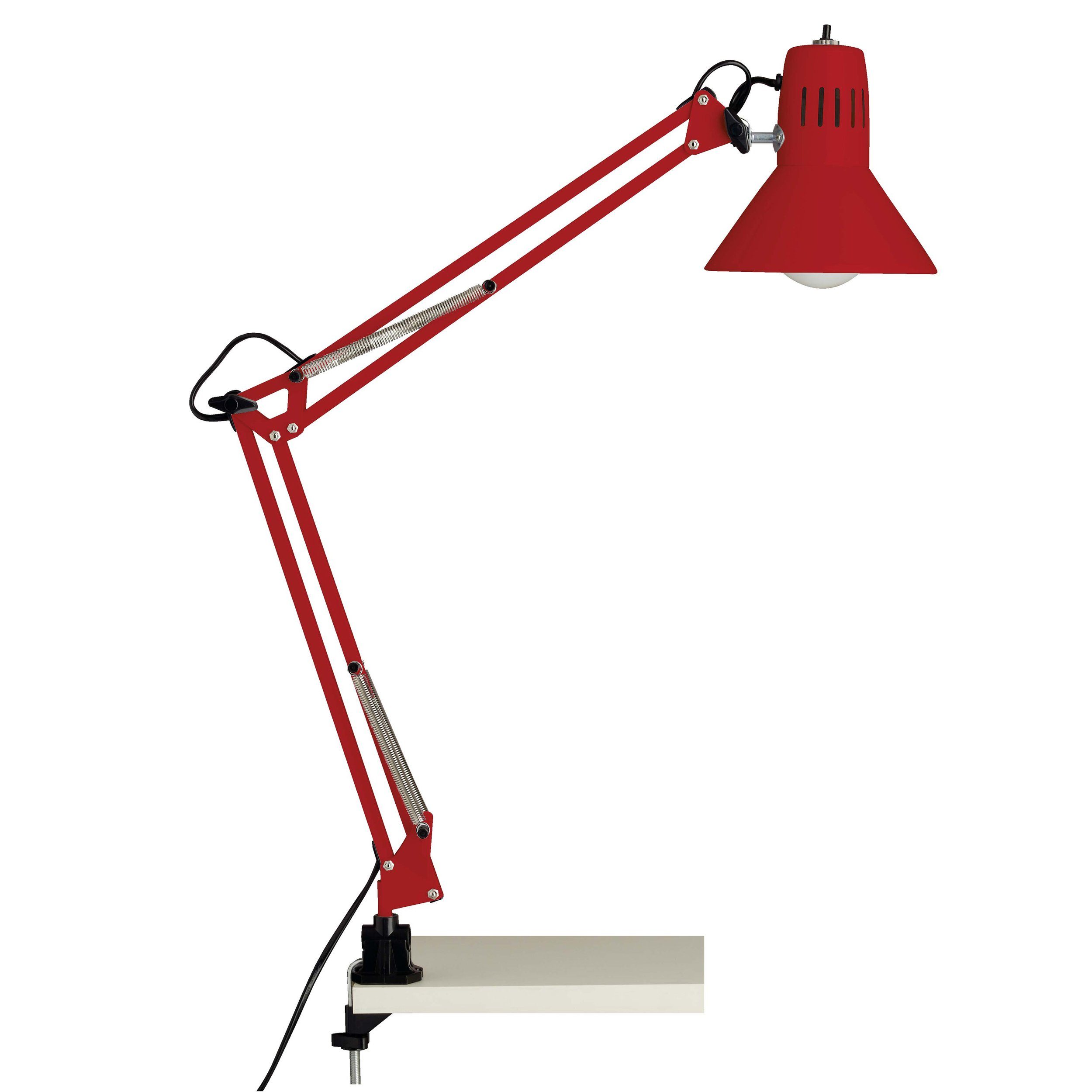 [2024 regulär günstig] Lightbox Tischleuchte, ohne Leuchtmittel, Ø 40W, Schreibtischlampe, max. Höhe, cm, rot E27, 70 schwenkbar, cm 17