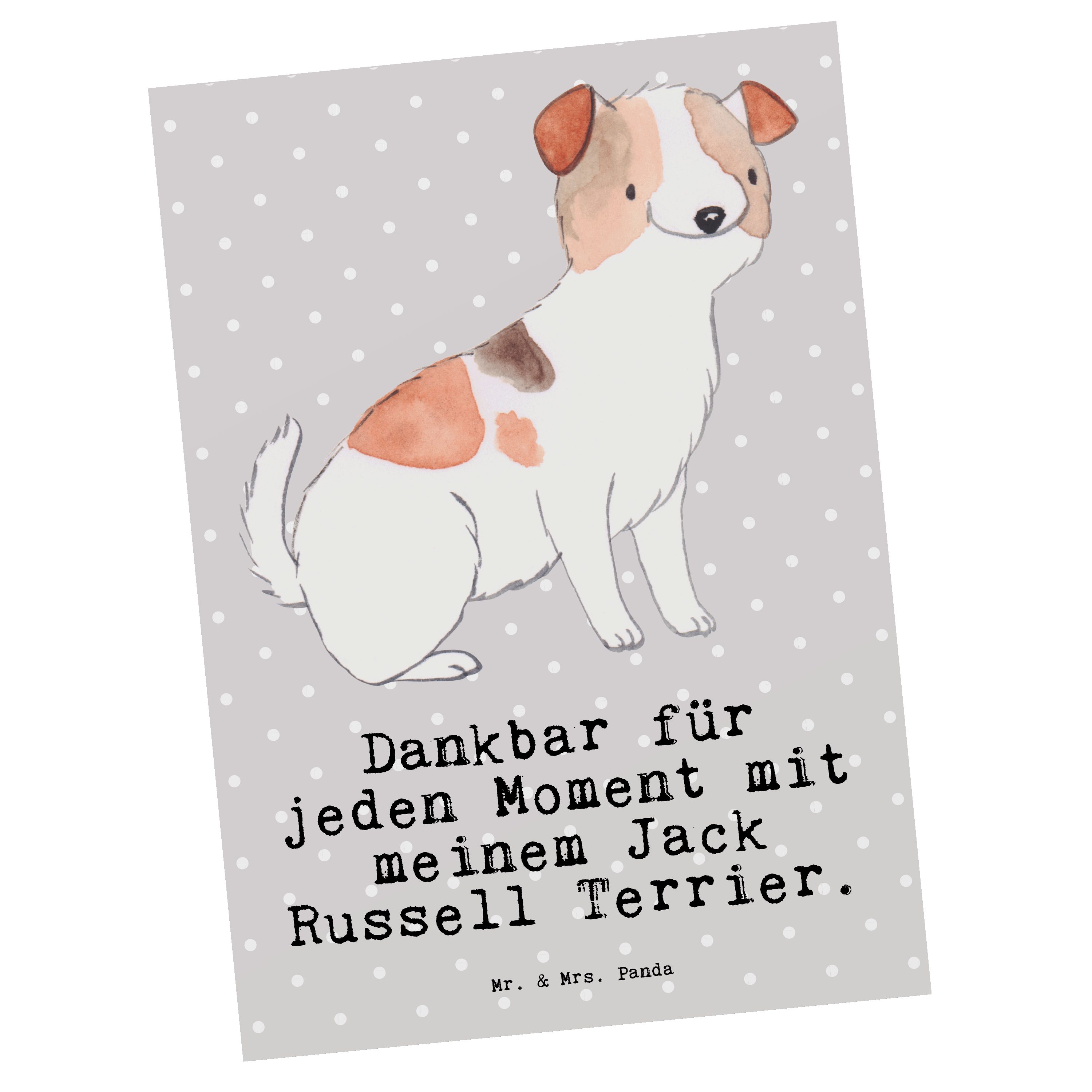 & Postkarte Moment Panda Mrs. Russell Hun Terrier - Mr. Pastell Einladung, Geschenk, Jack Grau -
