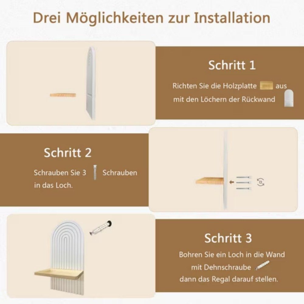POPOLIC Wandregal 2 Stück Holz Boho günstig online kaufen