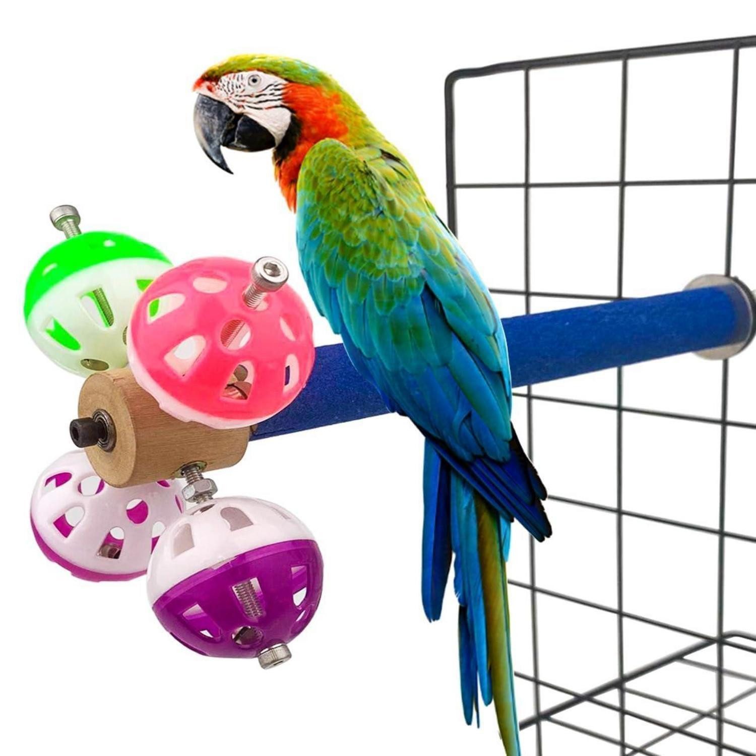 LuxusKollektion Vogelspielplatz Barschspielzeug mit rotierenden Bällen & Gravur