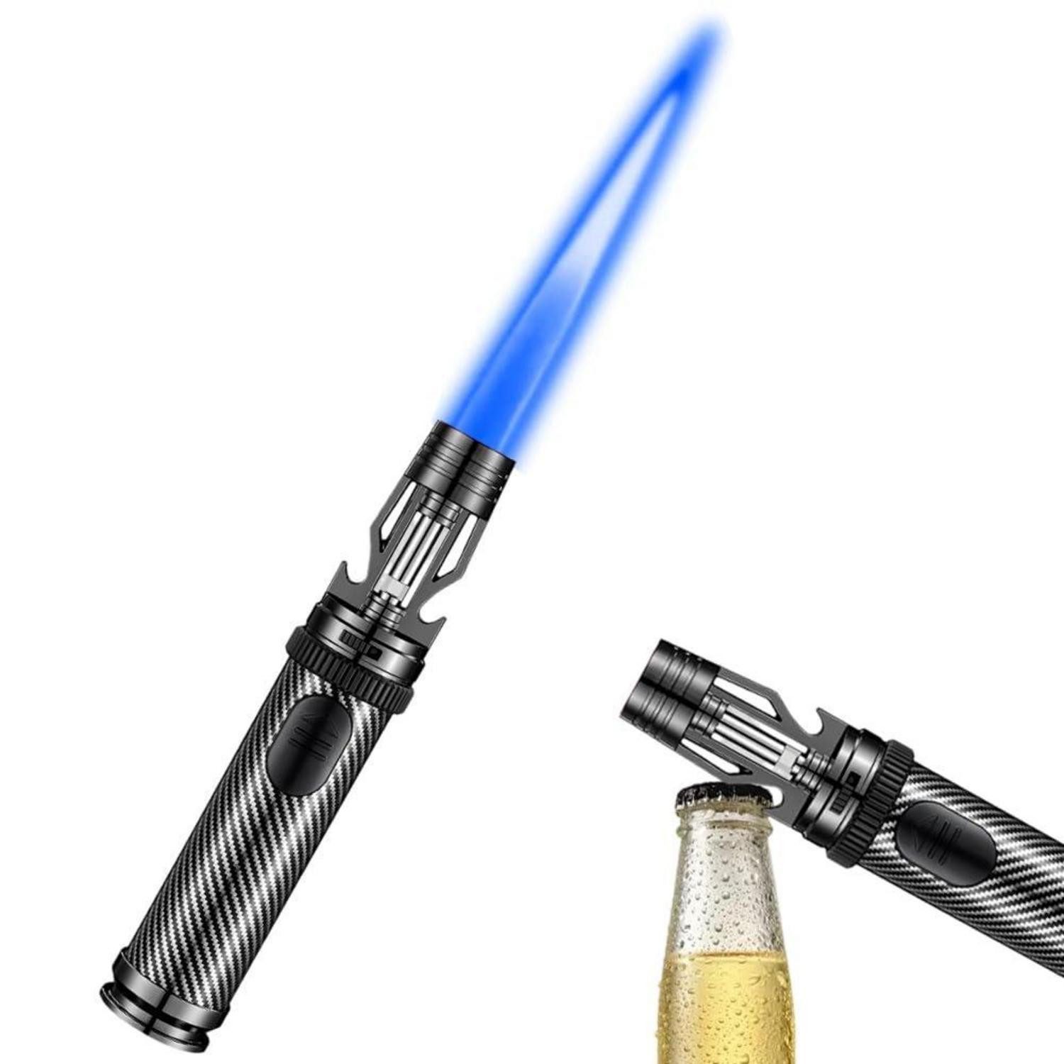 LuxusKollektion Feuerzeuge Sturmfeuerzeug Jet Flame nachfüllbar blau-schwarz (1-St)