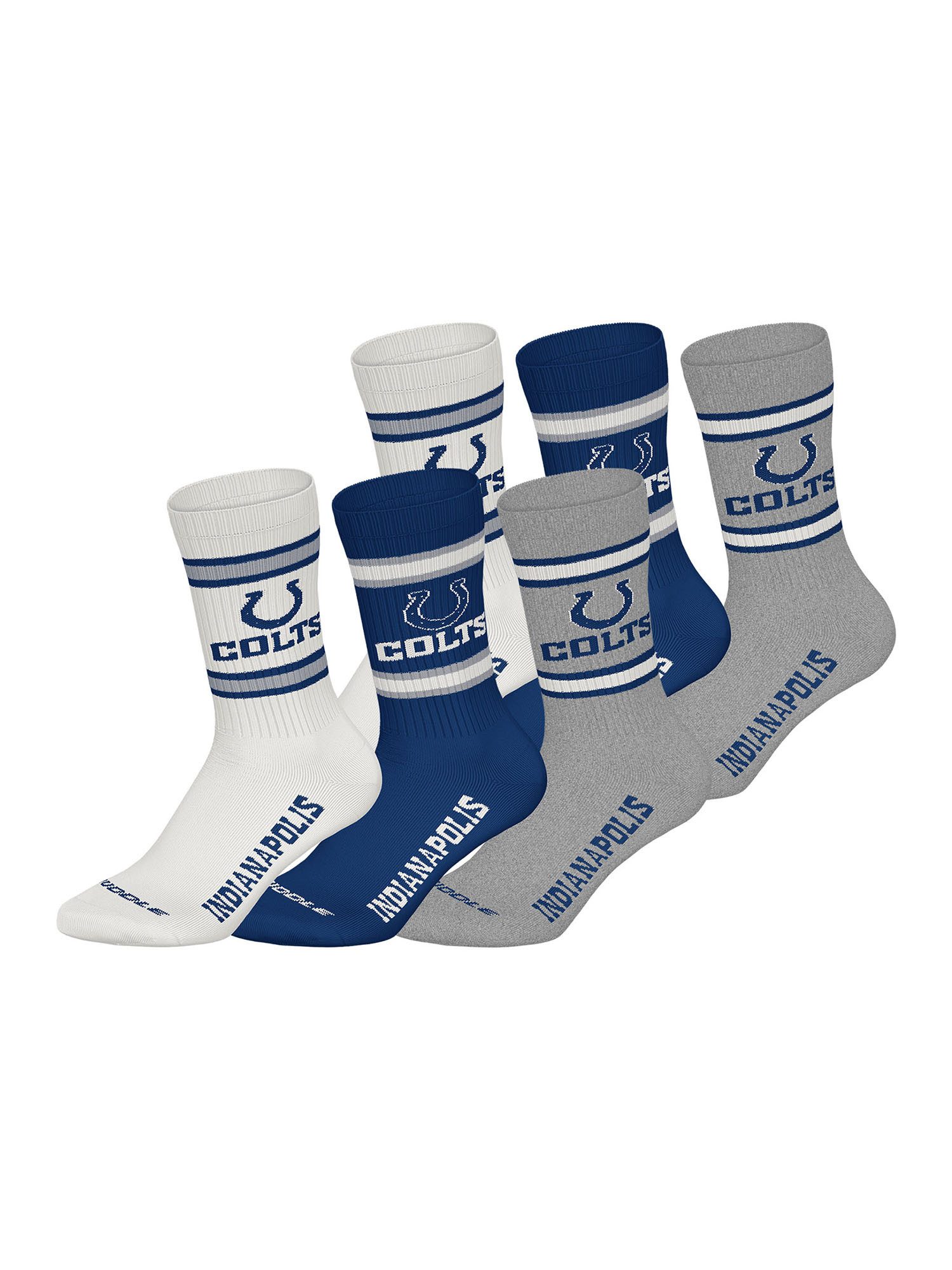 NFL Freizeitsocken Indianapolis Colts (6-Paar) Casual Socken, Alltagssocken, Bequeme Socken