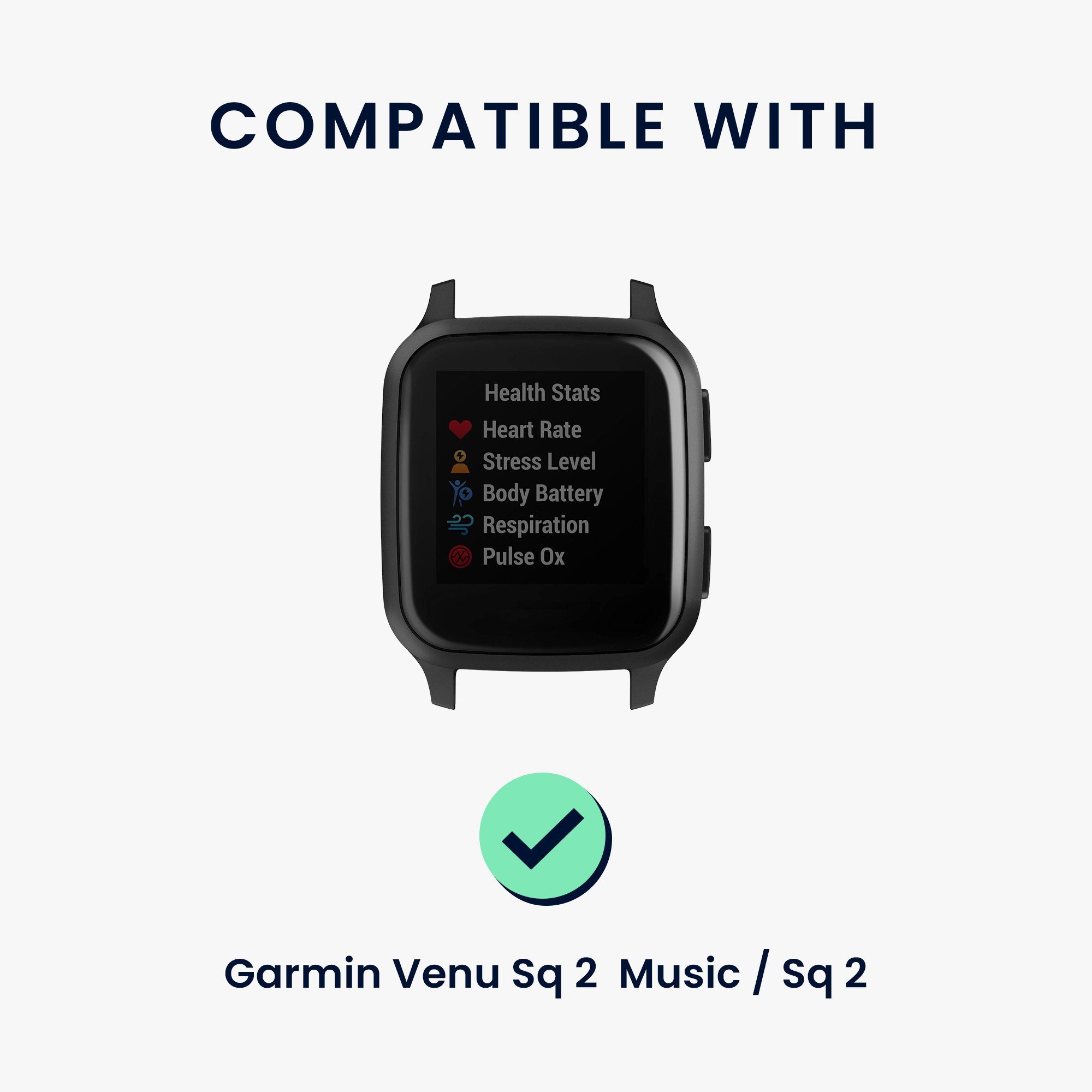Tracker Venu Armband 20mm, Sq Ersatz für in für Garmin 2 Music Band Fitness - Armband 2 / Uhrenarmband Lavendel kwmobile Sq