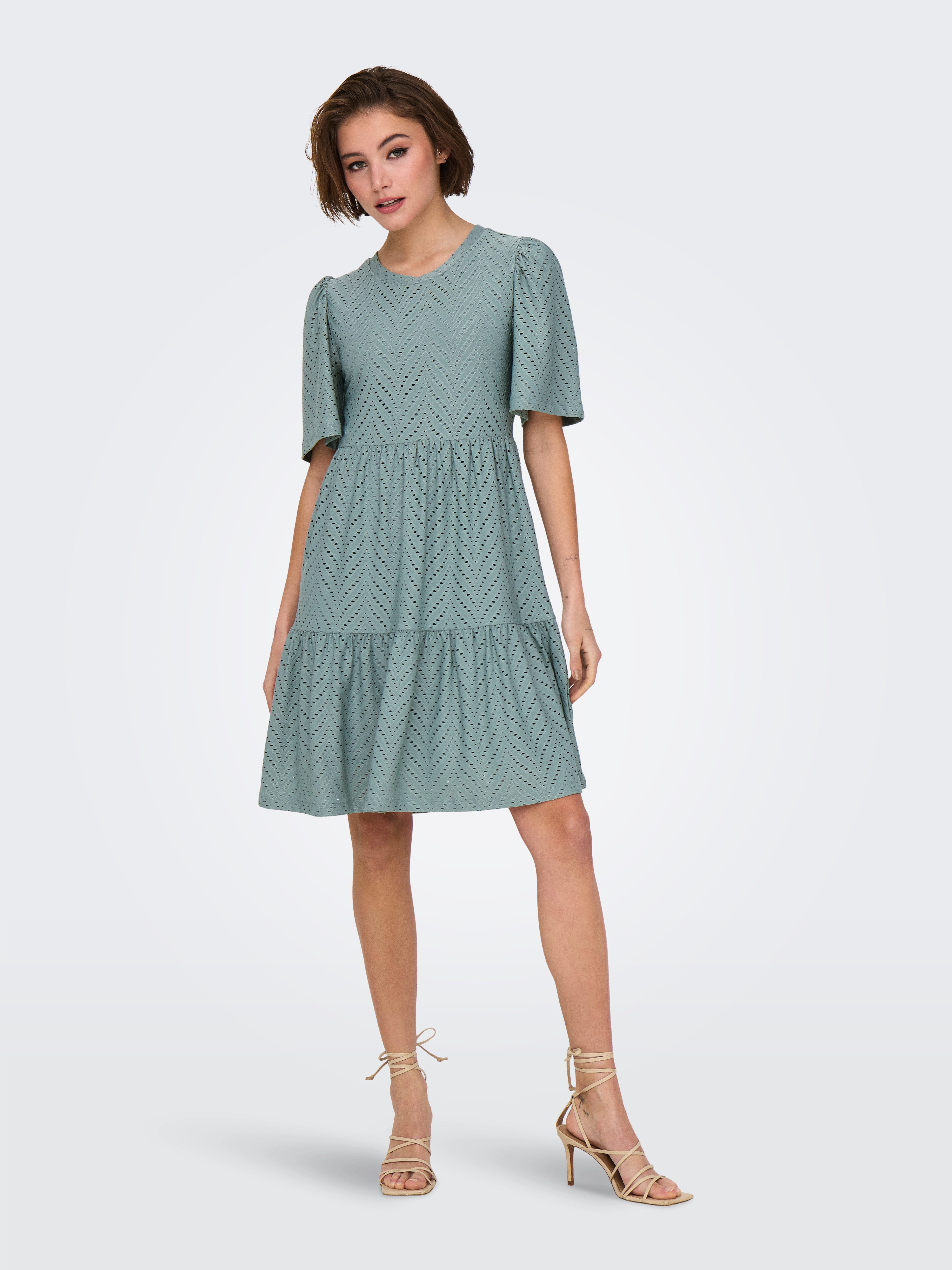 JDY Minikleid JDYCARLA CATHINKA S/S DRESS JRS NOOS Kunstfaser, regular fit