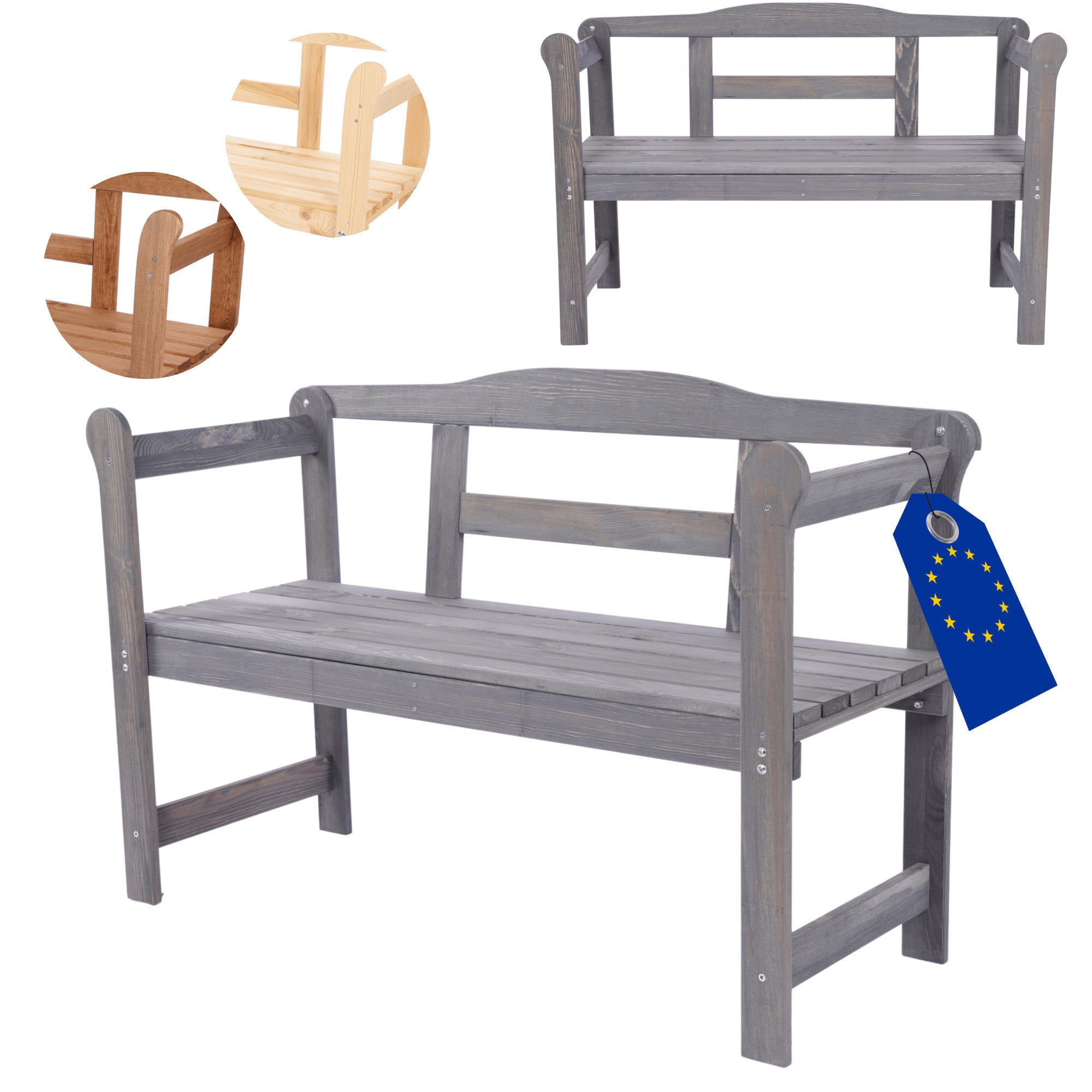 Modo24 Gartenbank LG01 Parkbank, Gartenmöbel, Sitzbank, Bank Friesenbank, H günstig online kaufen