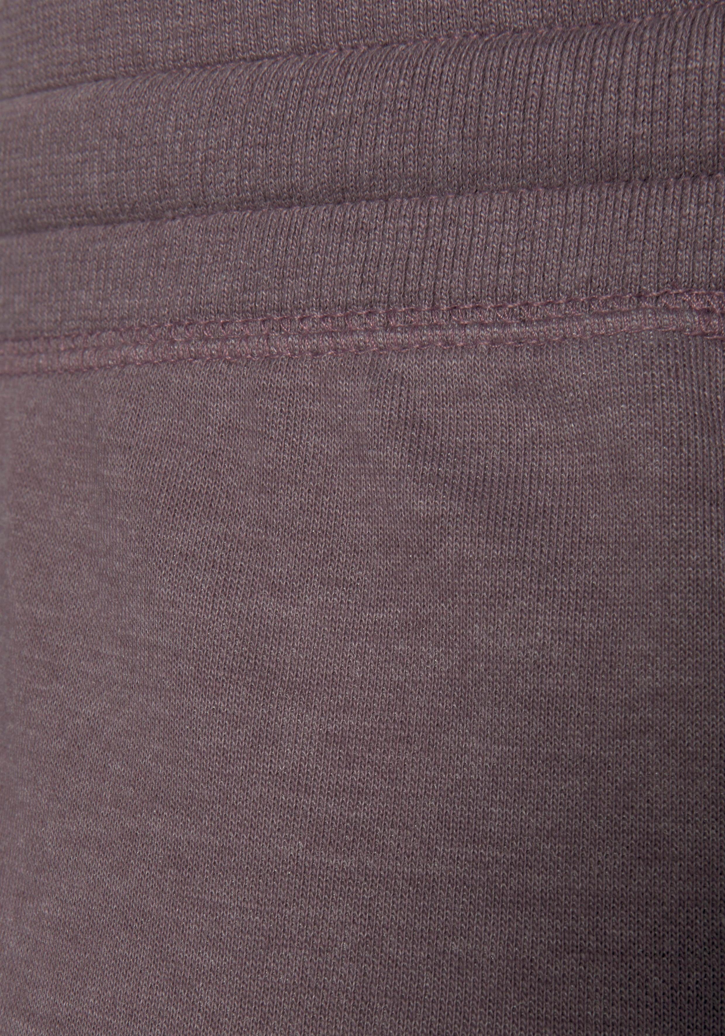 Bench. Loungewear Loungehose -Sweathose mauve-meliert aufgesetzten mit Loungeanzug Taschen