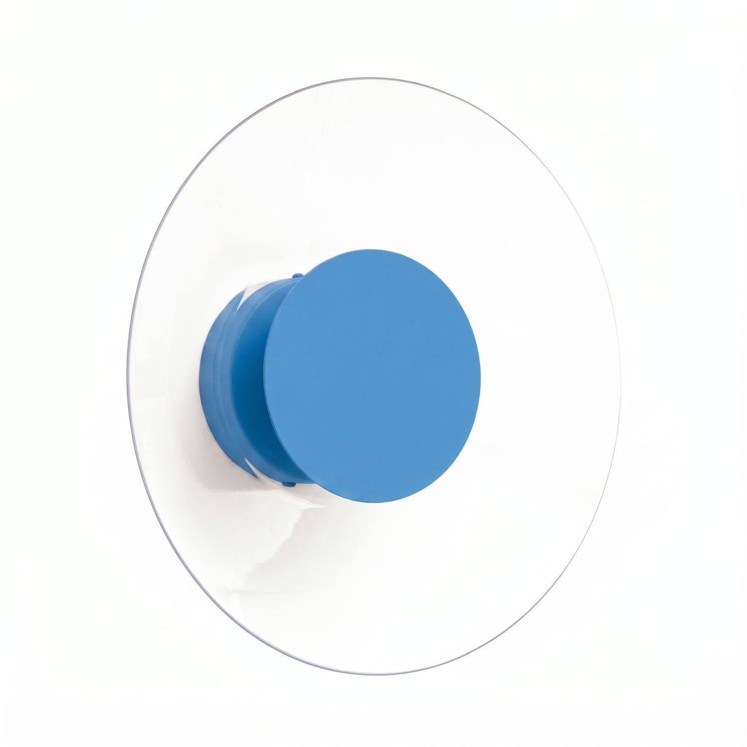 Licht-Erlebnisse Wandleuchte BARDI, LED fest integriert, Neutralweiß, LED Glas Metall 4000 K 1186 lm D: 28 cm Hellblau rund Modern