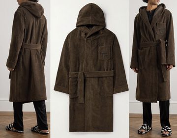 Tom Ford Unisex-Bademantel TOM FORD Hooded Bathrobe Cotton-Terry Hooded Robe Coat Bademantel Mant