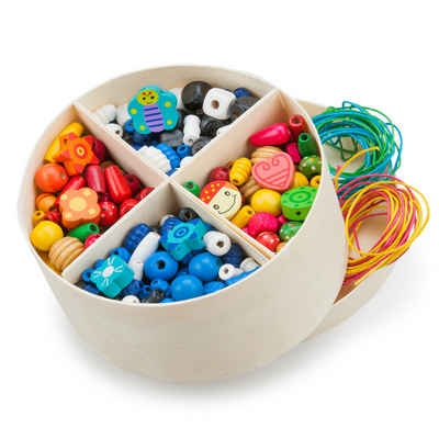 New Classic Toys® Armband Set Holzperlen groß 640 Perlen aus Holz Bastelspielzeug Holzspielzeug