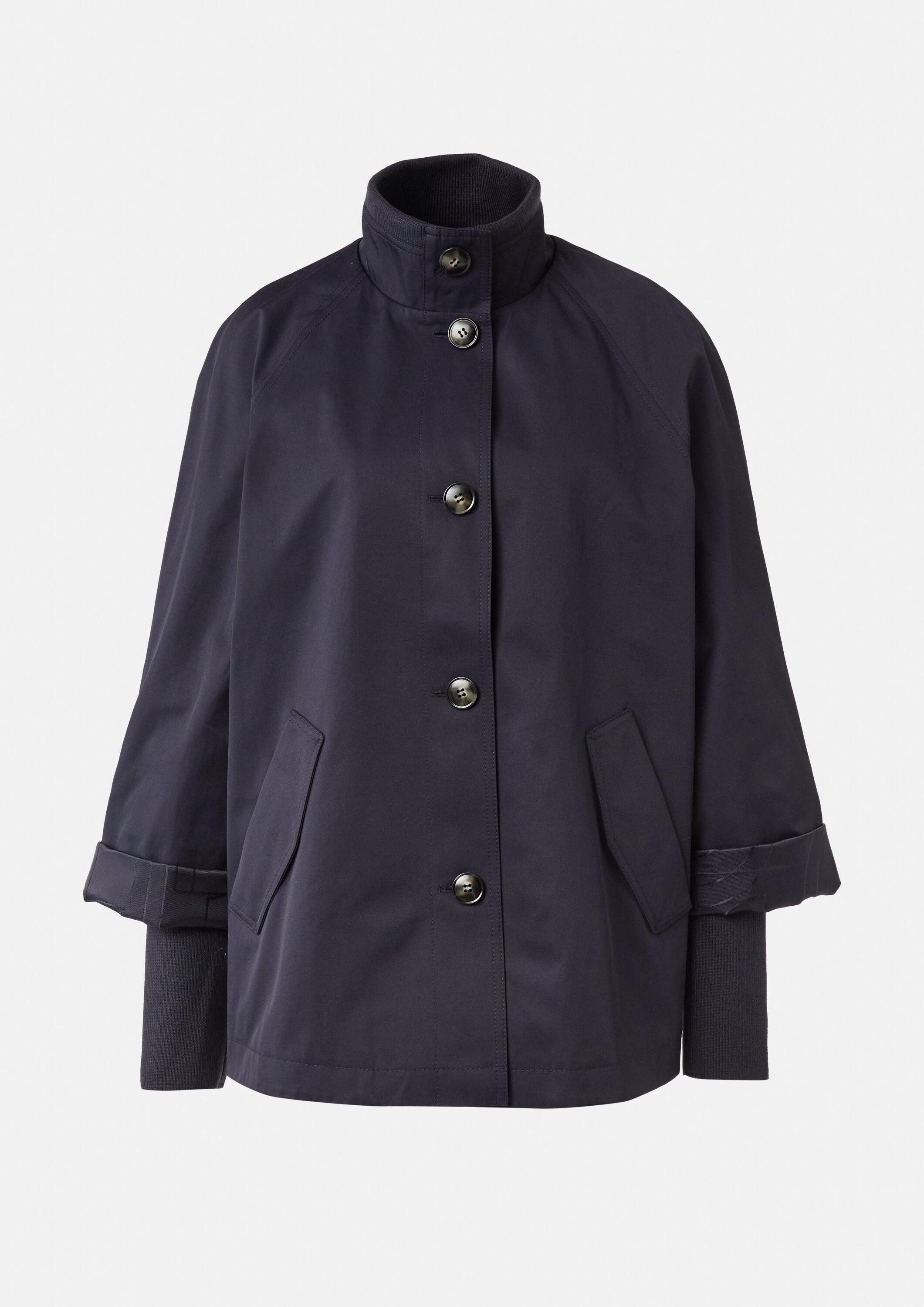 comma Funktionsjacke Outdoor-Jacke Cape-Jacke mit Stehkragen und Rippbündchen