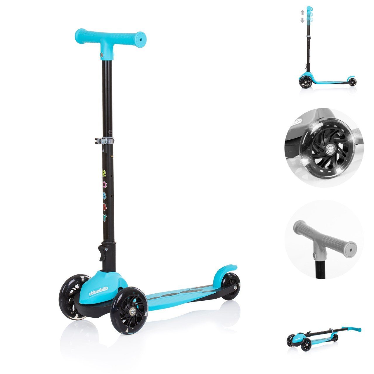 LOL-Fun Kinder Roller Scooter Mit 3 LED Rädern, Ki Produktbild-Vorschau 10