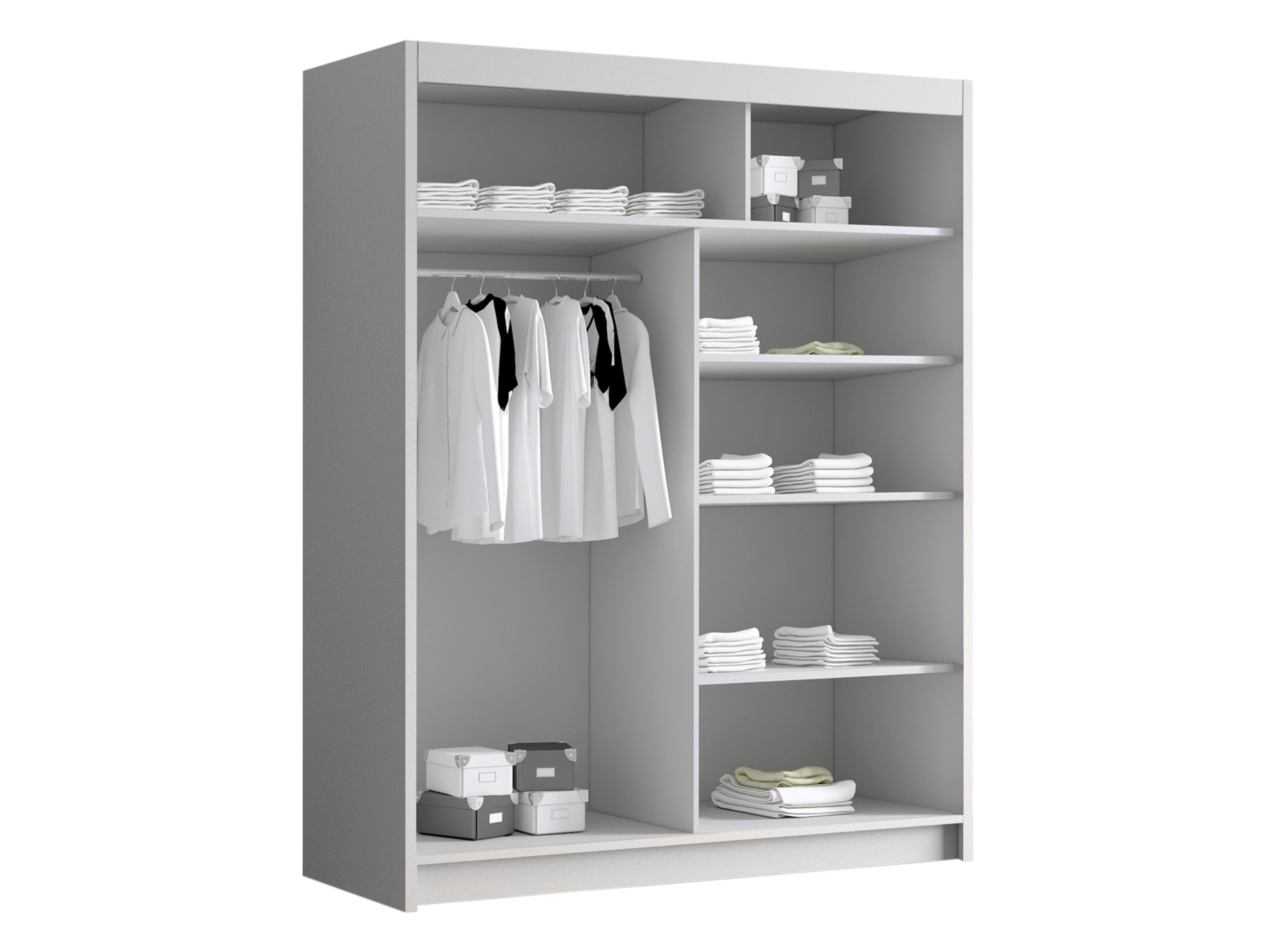MIRJAN24 Kleiderschrank Flavio III (mit zwei Schwebetüren) 150x58x200 cm, Frontspiegel 3 mm – Bild 3 von 5