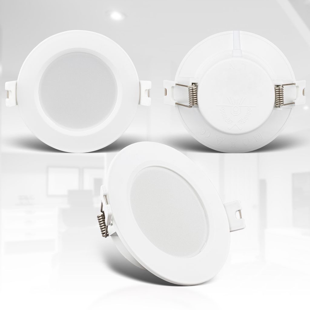 B.K.Licht LED Einbaustrahler 6x LED Einbaustrahler ultraflach weiß - BKL1618, LED fest integriert, 4000K - Neutralweiß, LED Einbauleuchten 90x28 mm Weiß je 3W Decke Wohnzimmer Schlafzimmer