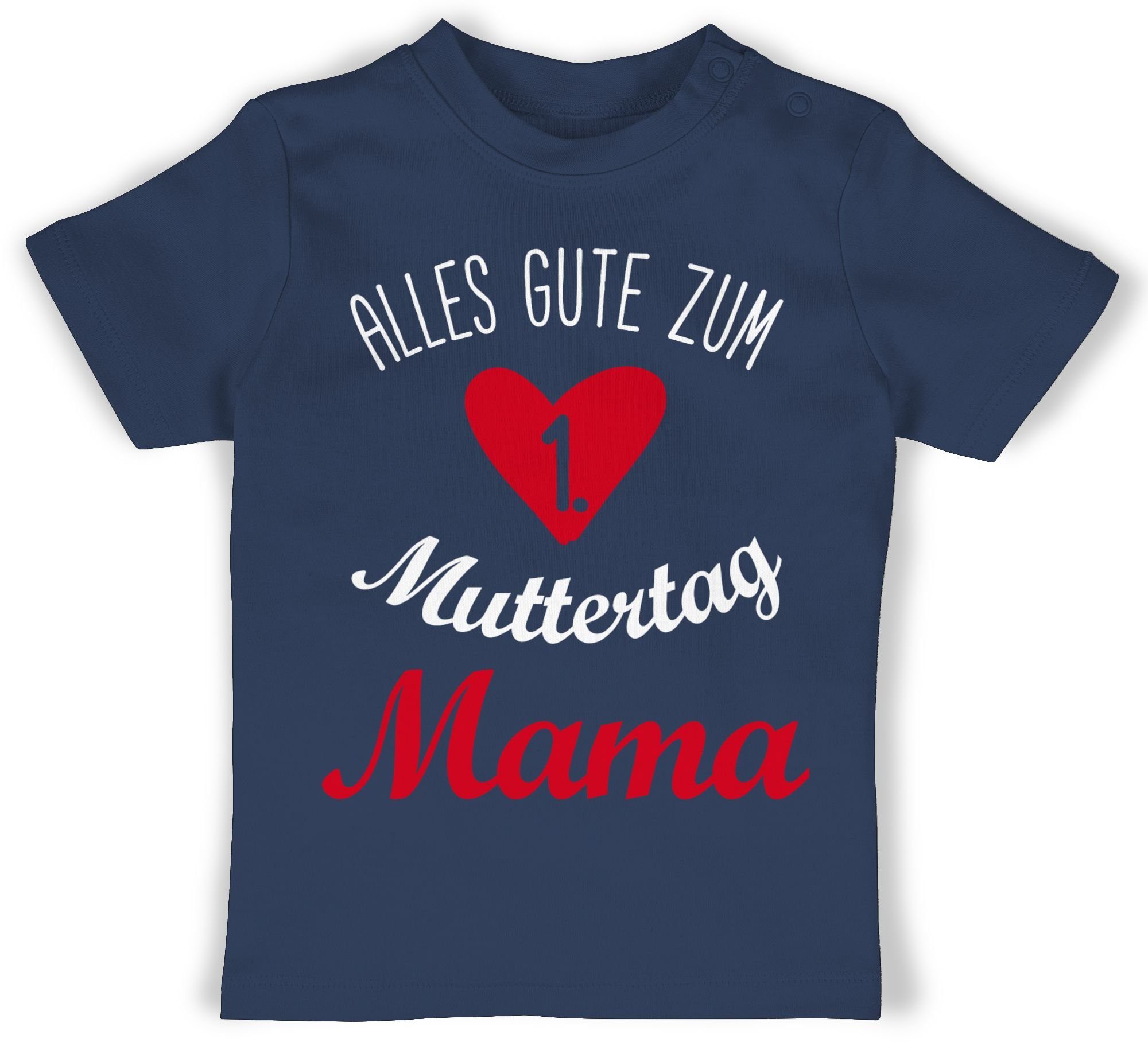 Shirtracer T-Shirt Erster Muttertag - Alles gute zum 1. Muttertag Muttertagsgeschenk 1 Navy Blau | T-Shirts