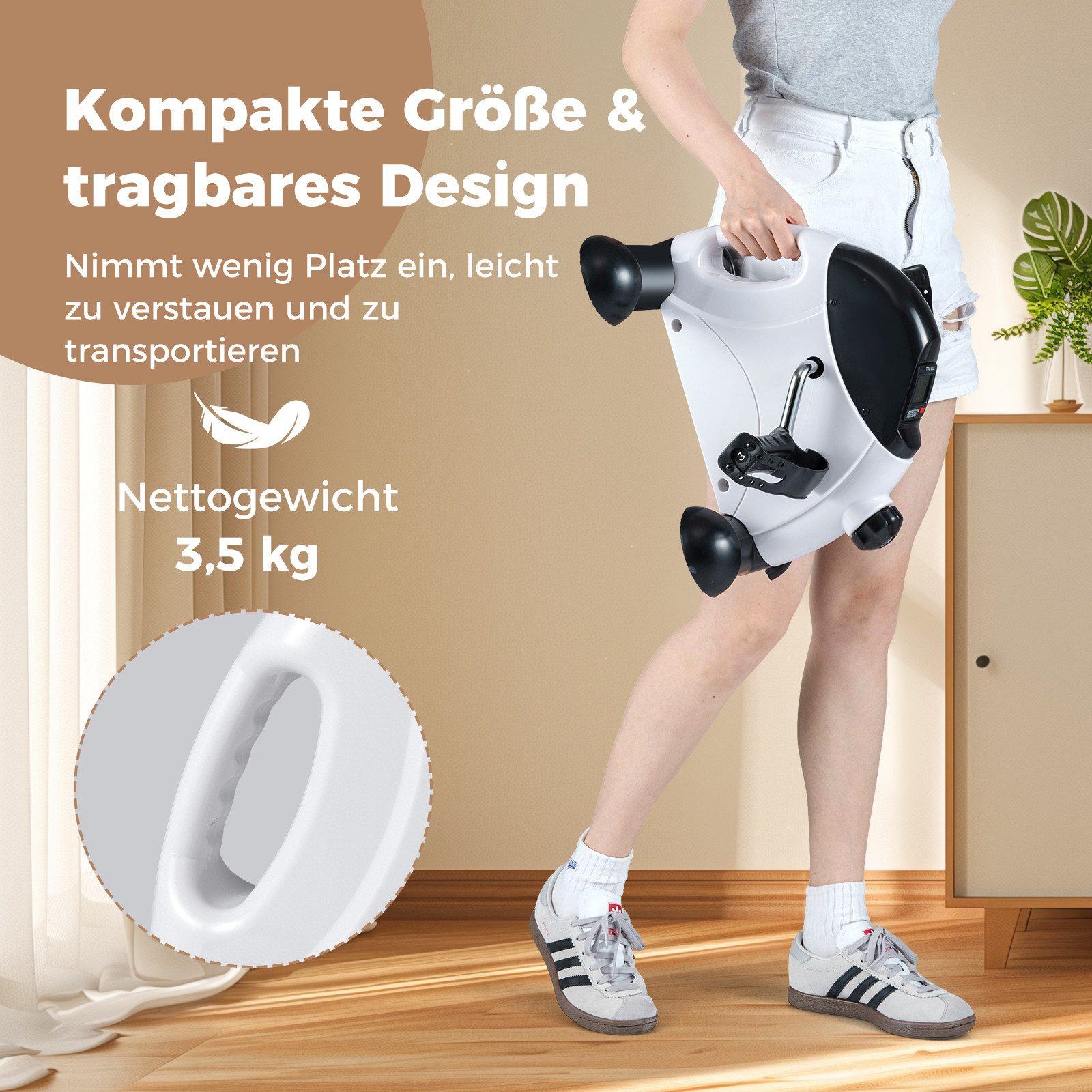 COSTWAY Mini-Stepper, Mit LCD-Bildschirmanzeige für Arm- & Beintraining