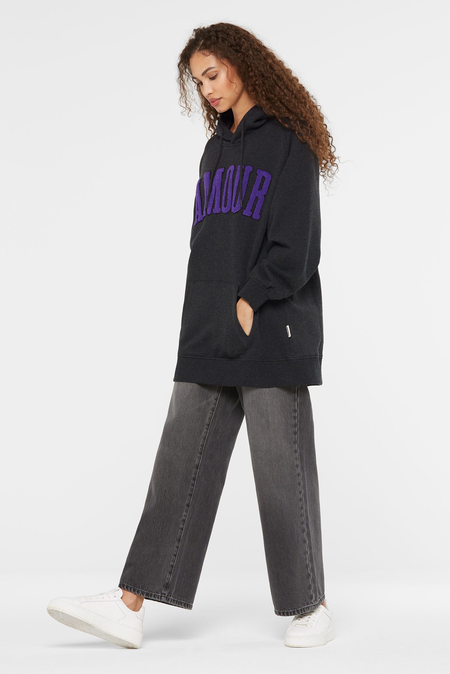 SENSES.THE LABEL Kapuzensweatshirt mit Frottee Lettern – Bild 4 von 5